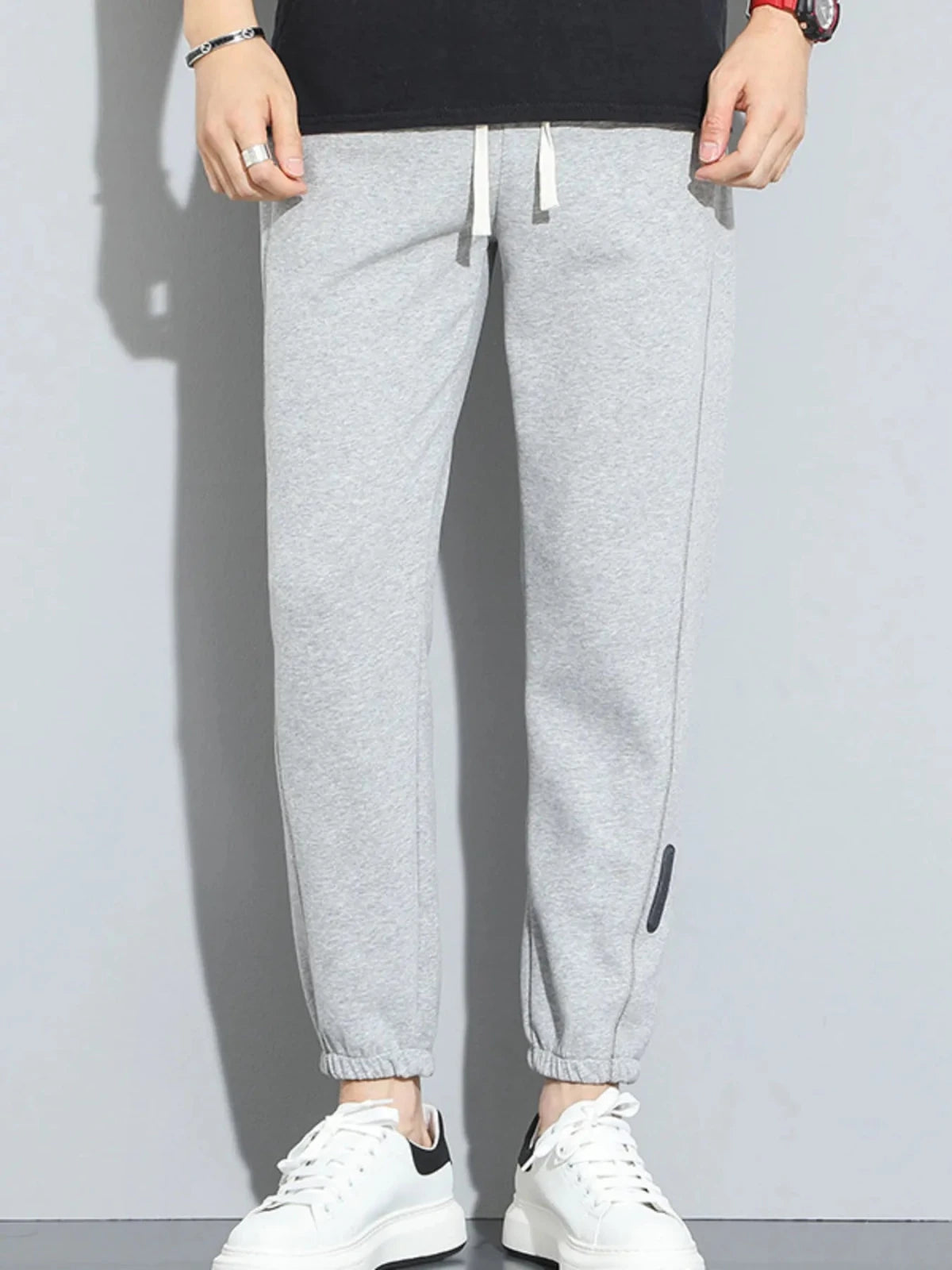 Men’s Full Size Casual Drawstring Joggers Plus Size | CozyFits in Light Gray