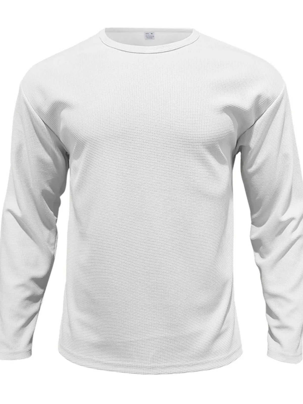 Men's Full Size Round Neck Long Sleeve Sweatshirt Plus Size in White