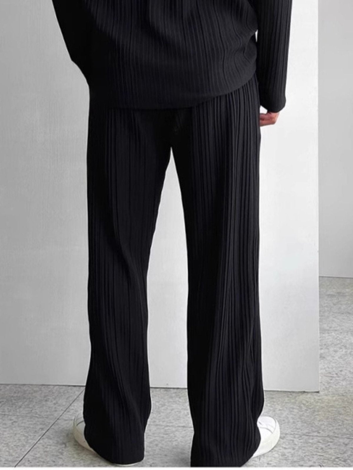 Men’s Full Size Textured Button Up Shirt and Pants Set | CozyFits in White