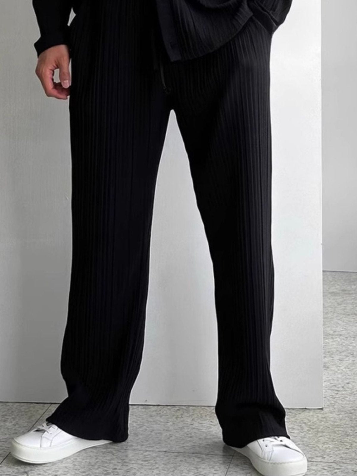 Men’s Full Size Textured Button Up Shirt and Pants Set | CozyFits in White