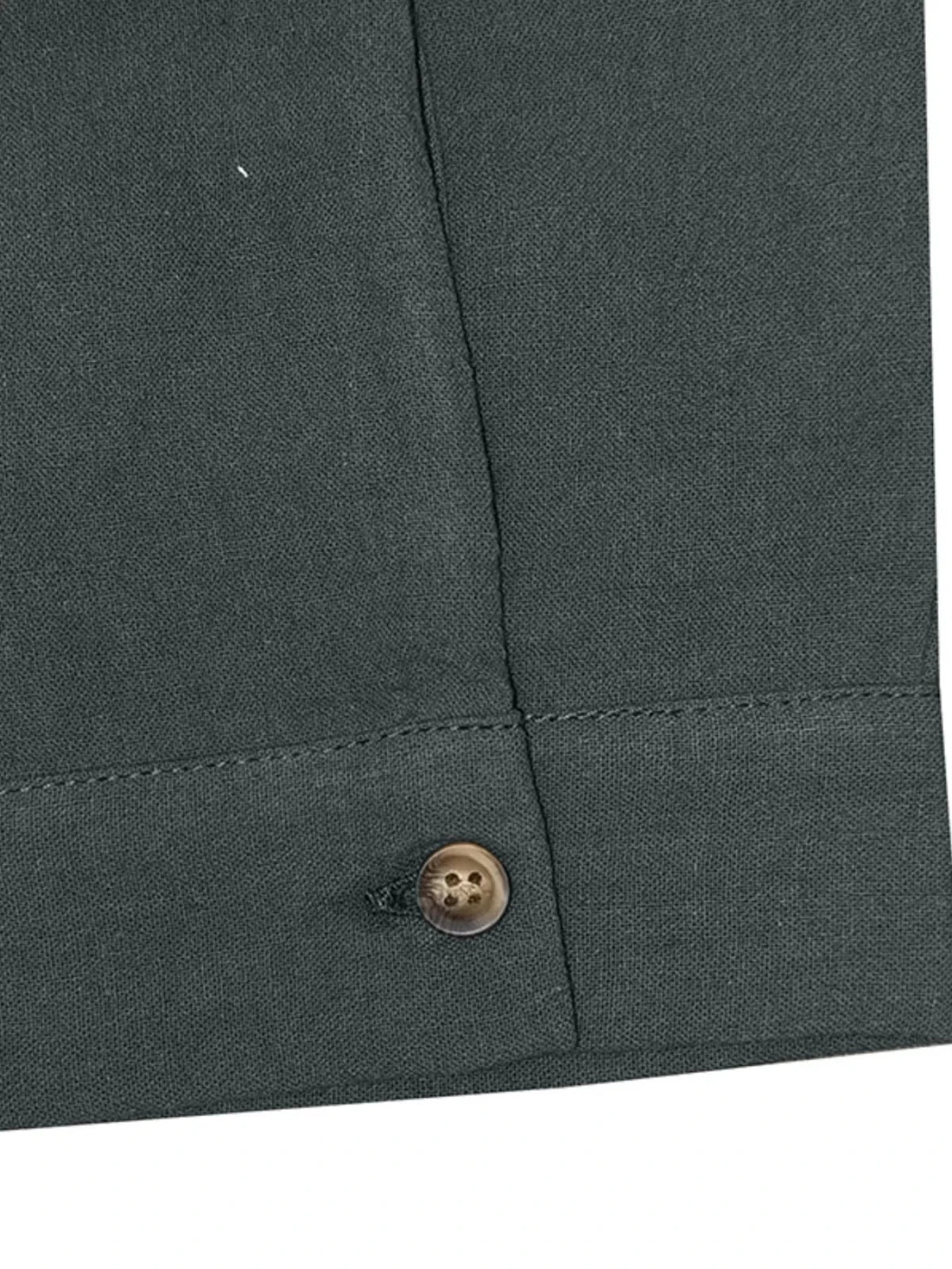 Men's Linen Cotton Long Sleeve Polo Shirt | Button Detail | CozyFits in Dark Gray
