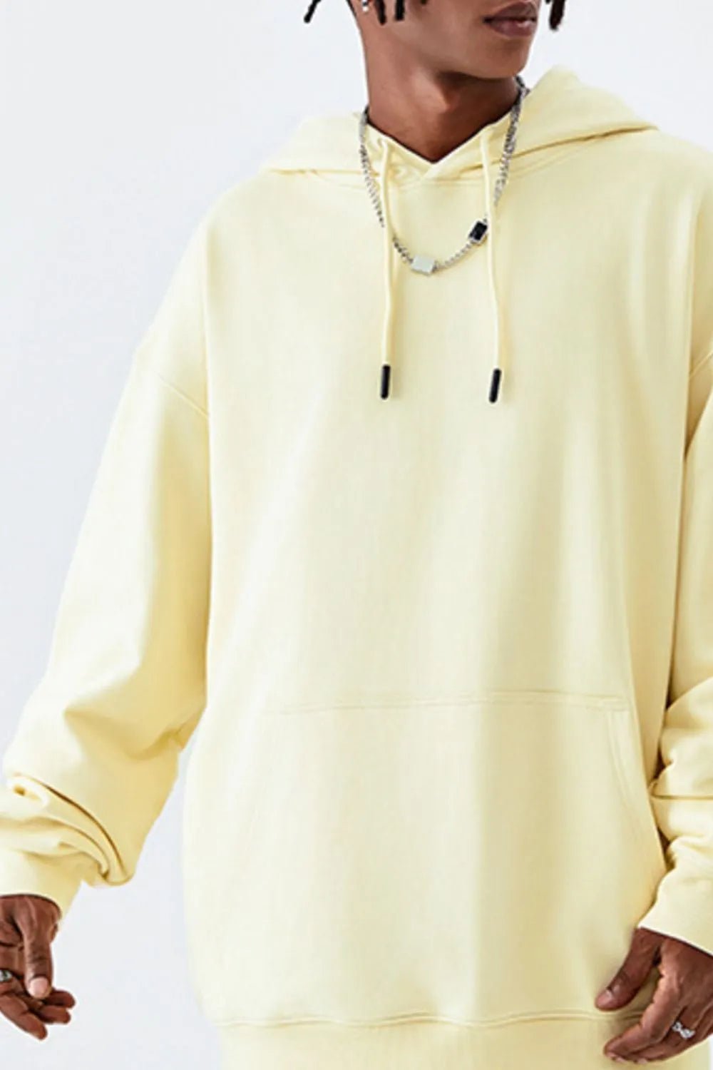 Men’s Oversized Drawstring Kangaroo Pocket Hoodie | CozyFits in Beige