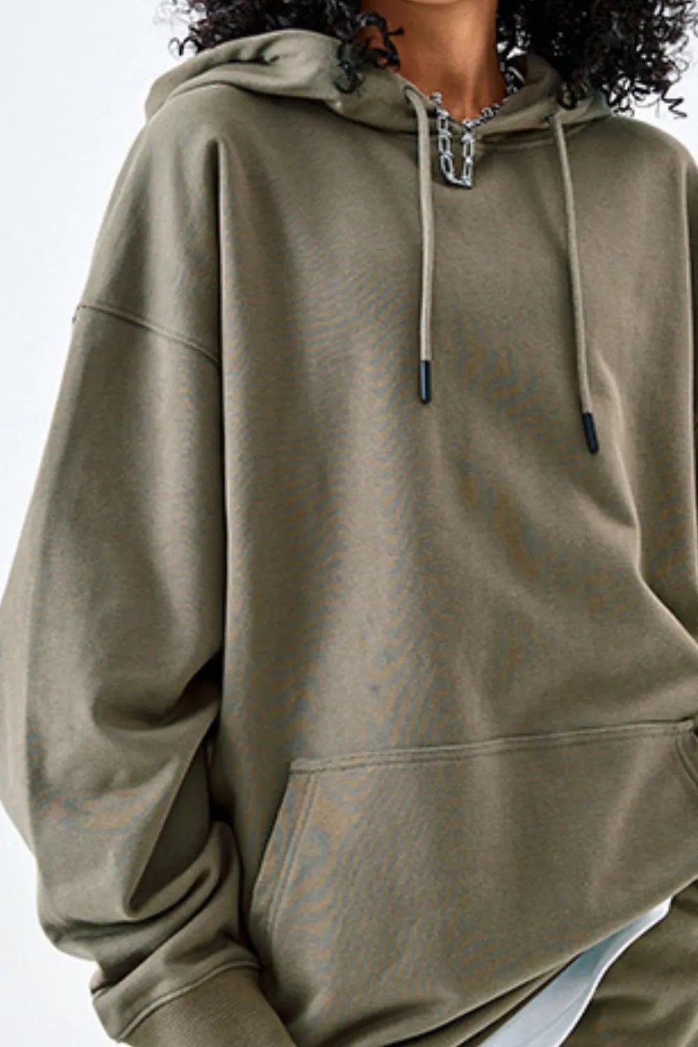 Men’s Oversized Drawstring Kangaroo Pocket Hoodie | CozyFits in Gray Camel