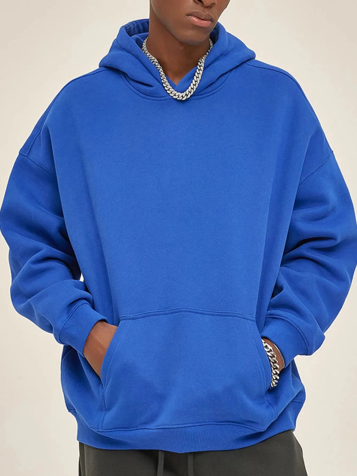 Men’s Oversized Pullover Hoodie – Relaxed Fit Casual Streetwear | CozyFits in Blue