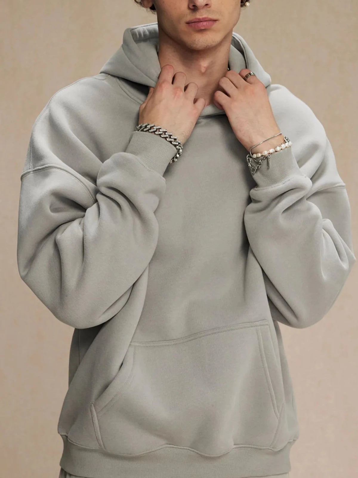 Men’s Oversized Pullover Hoodie – Relaxed Fit Casual Streetwear | CozyFits in Gray