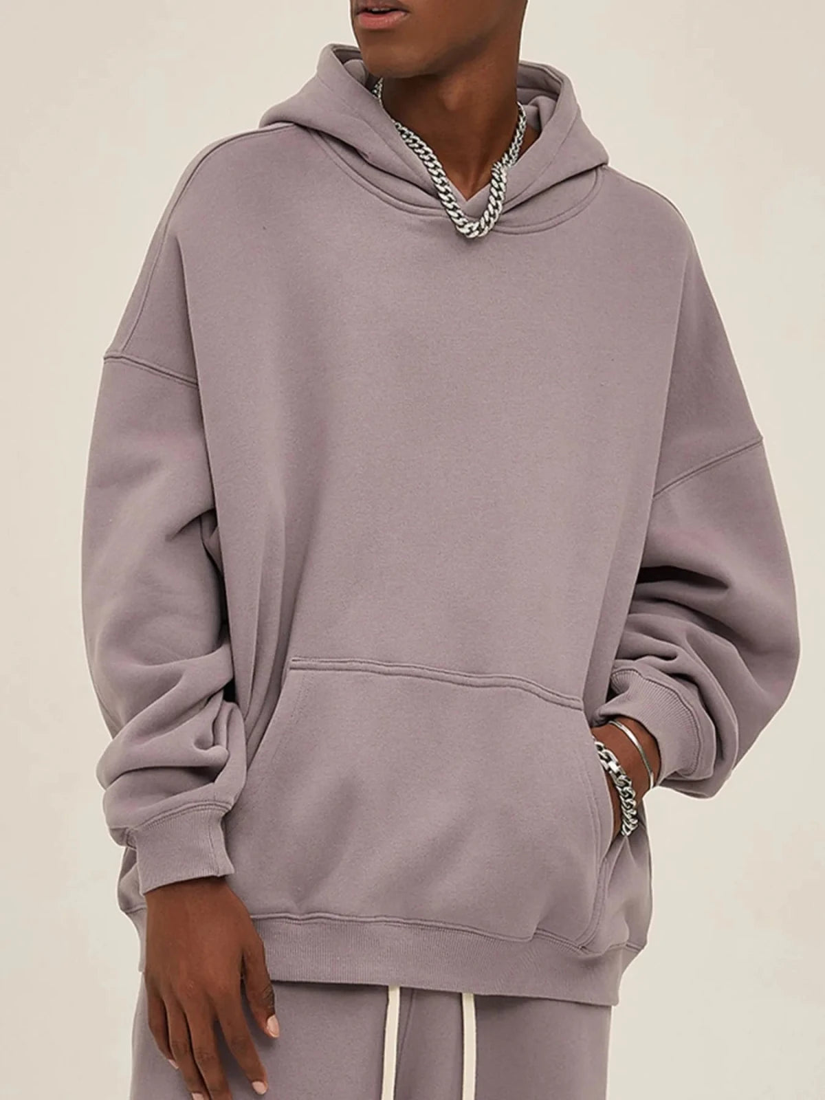 Men’s Oversized Pullover Hoodie – Relaxed Fit Casual Streetwear | CozyFits in Lilac