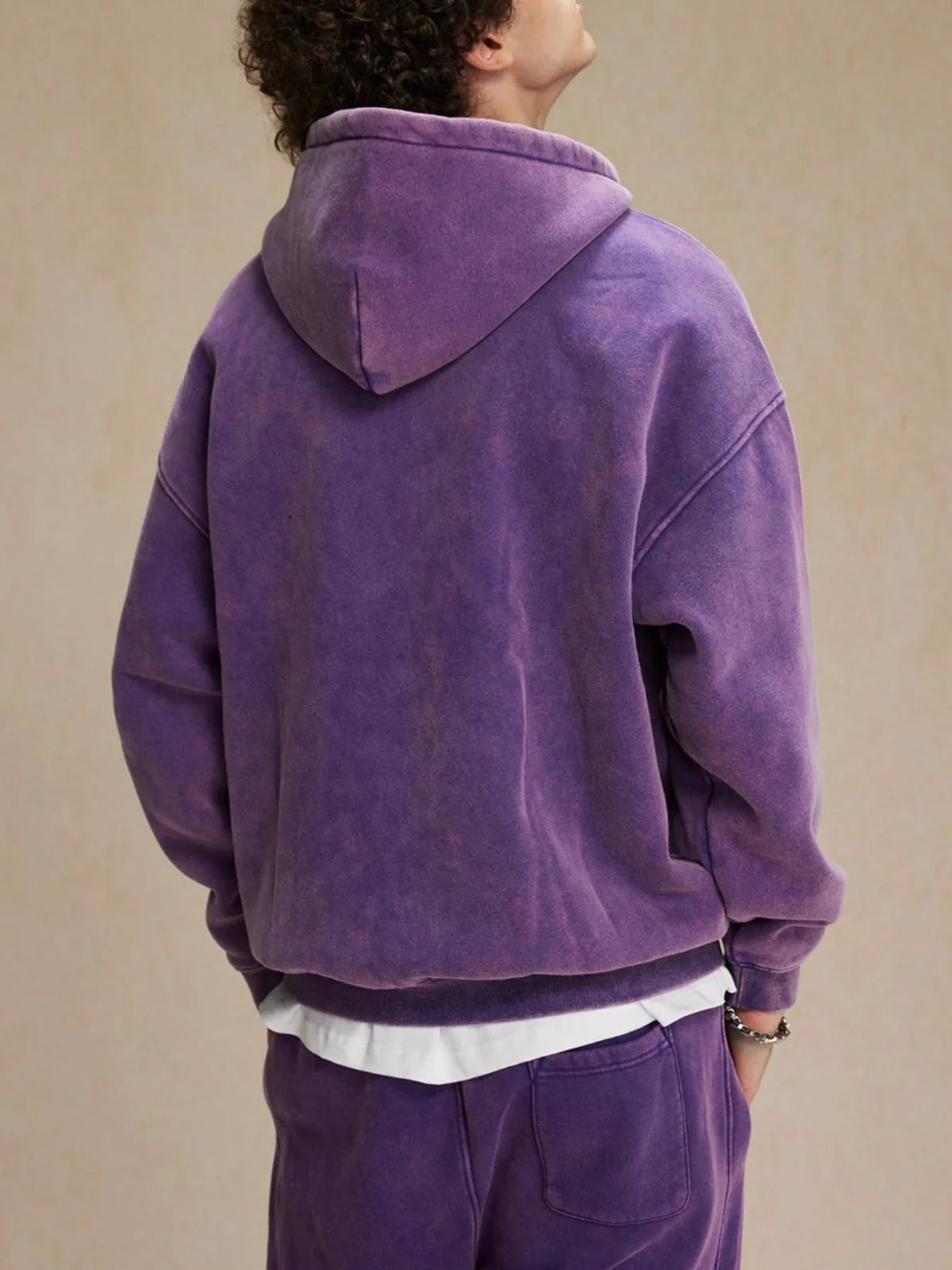 Men’s Oversized Zip - Up Hoodie with Kangaroo Pocket | CozyFits in Mauve