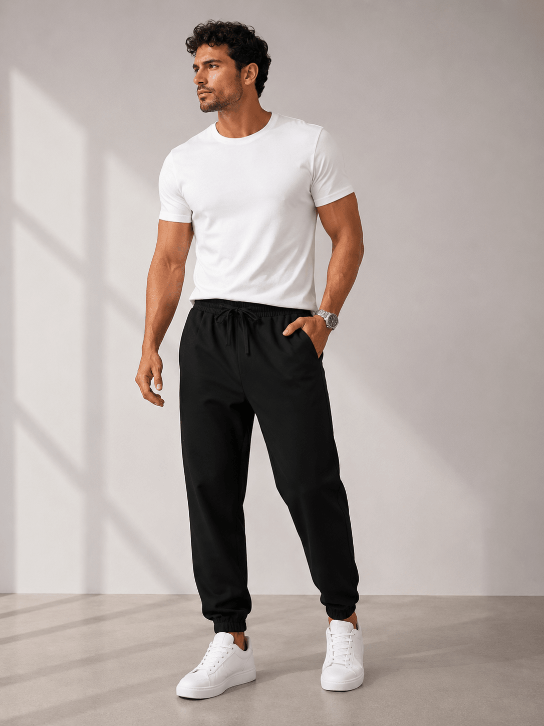 Men’s Plus Size Drawstring Joggers | CozyFits in Army Green