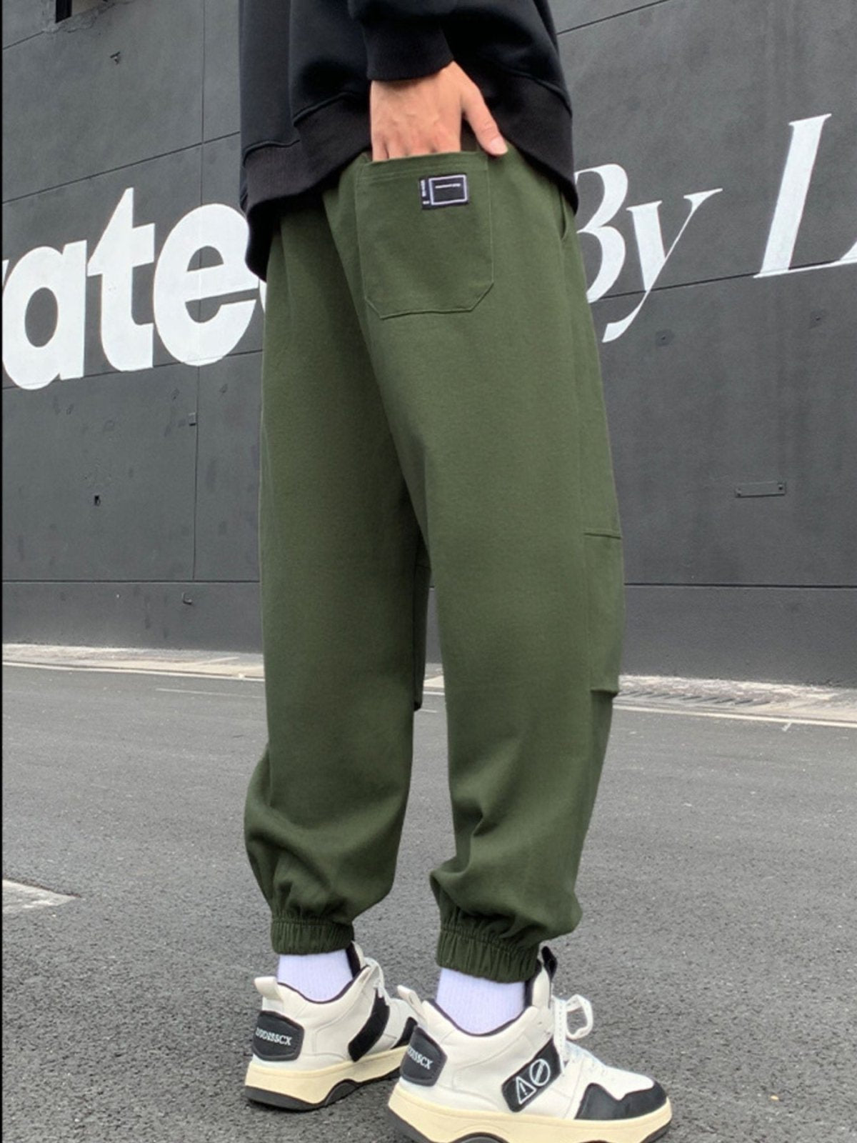 Men’s Plus Size Drawstring Joggers | CozyFits in Army Green