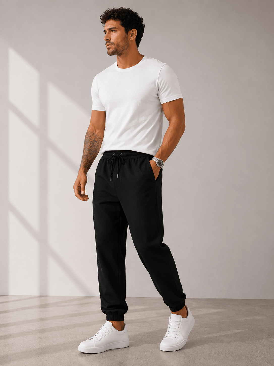Men’s Plus Size Drawstring Joggers | CozyFits in Army Green