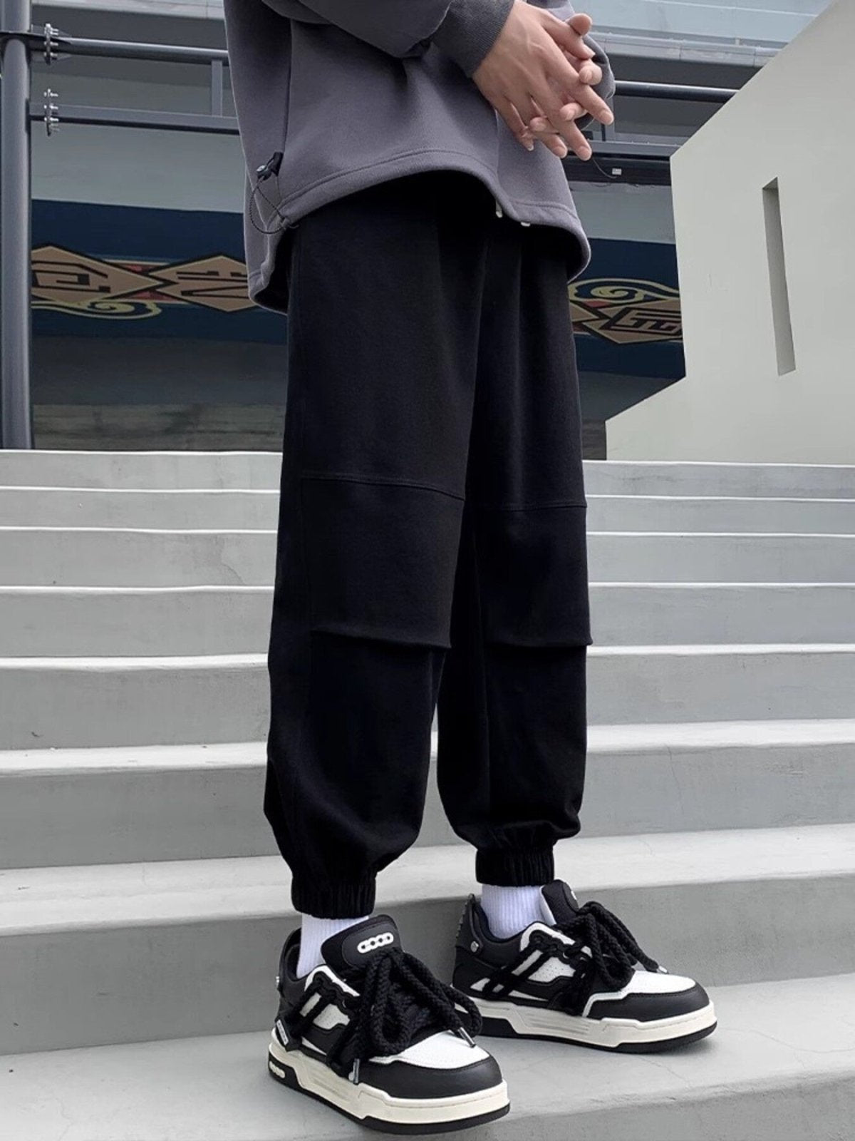 Men’s Plus Size Drawstring Joggers | CozyFits in Black