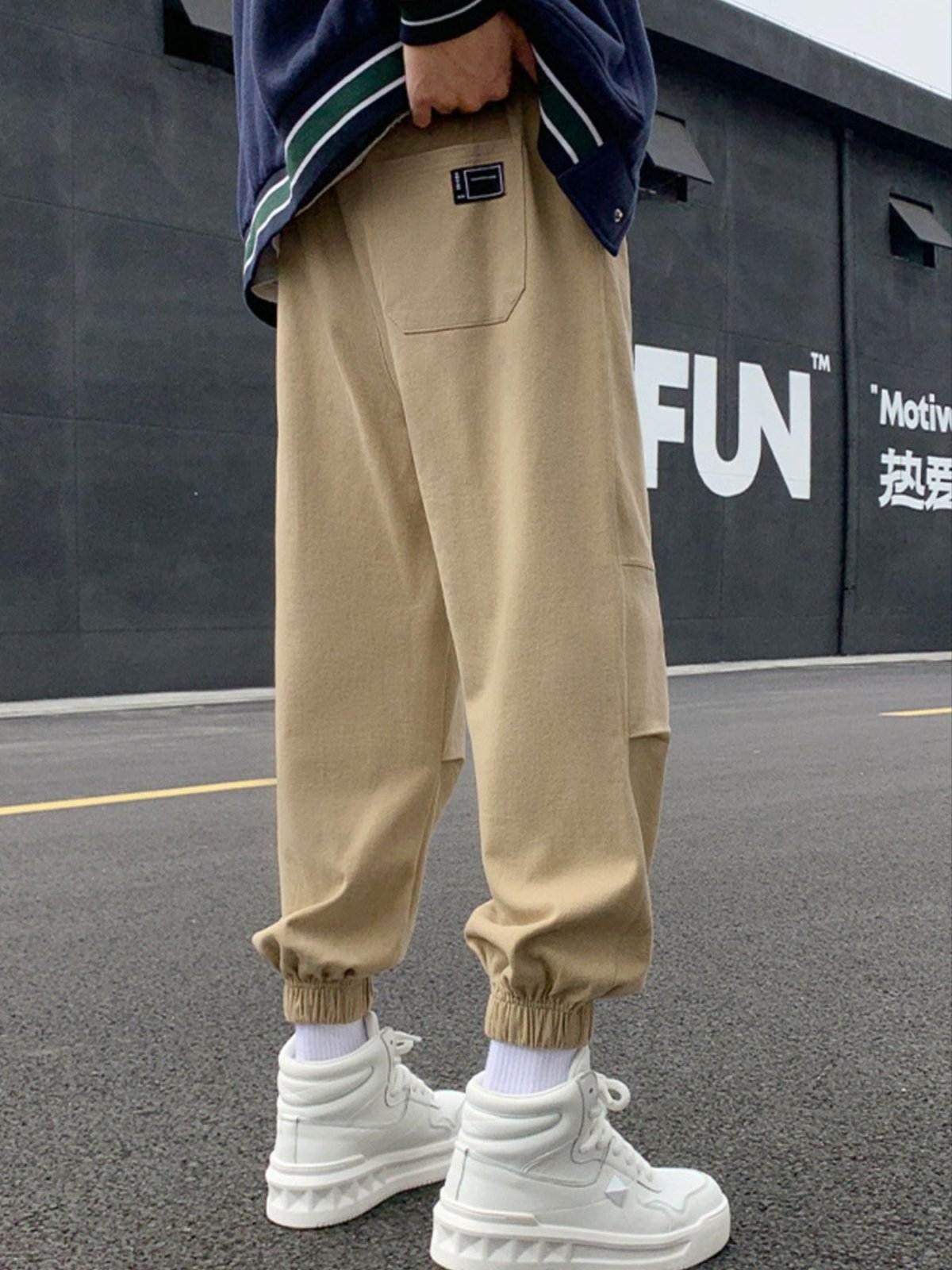 Men’s Plus Size Drawstring Joggers | CozyFits in Khaki