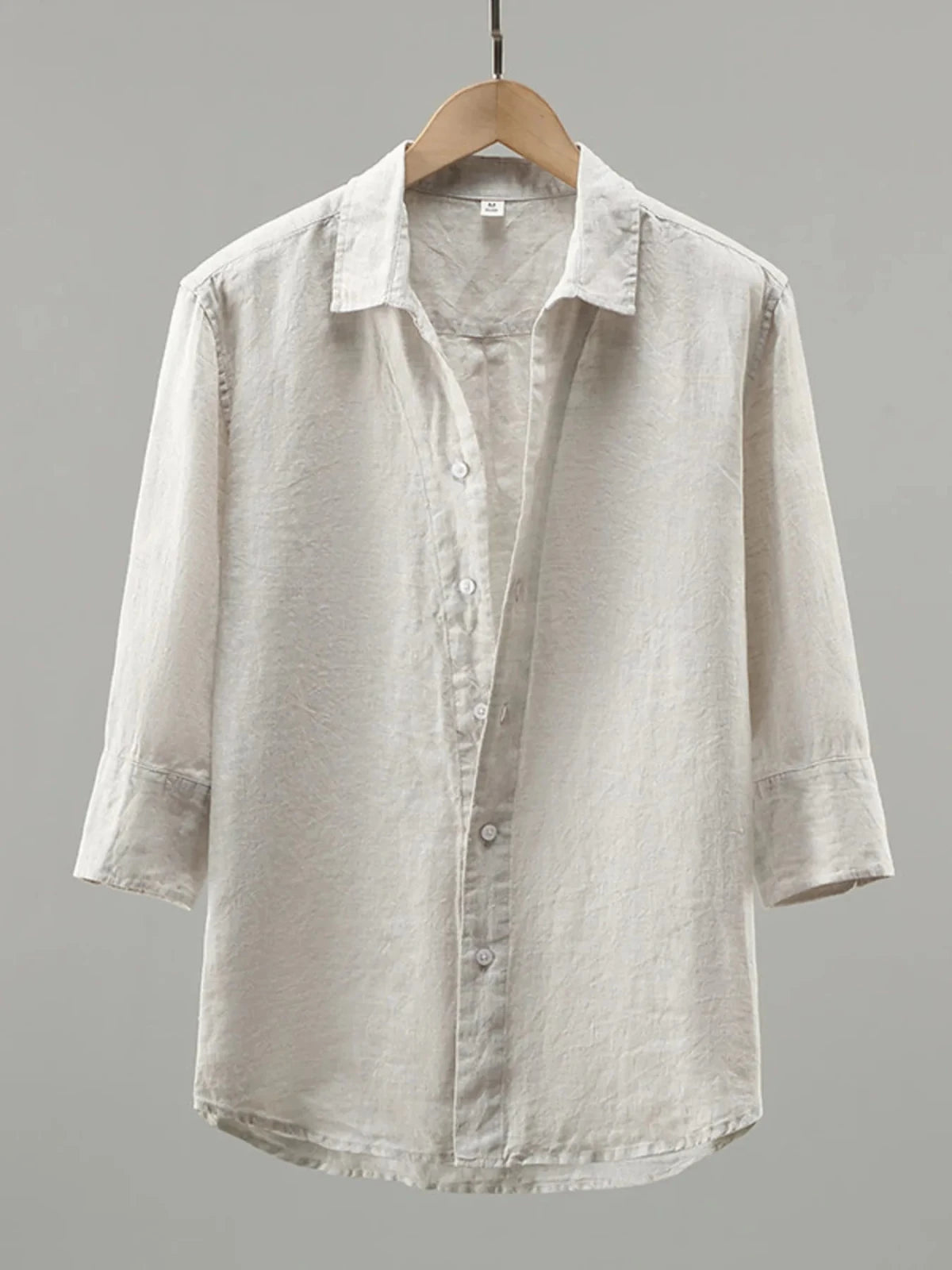 Men's Plus Size Linen Shirt Lightweight Breathable Button Down Long Sleeve – Big & Tall in Raw Linen Color