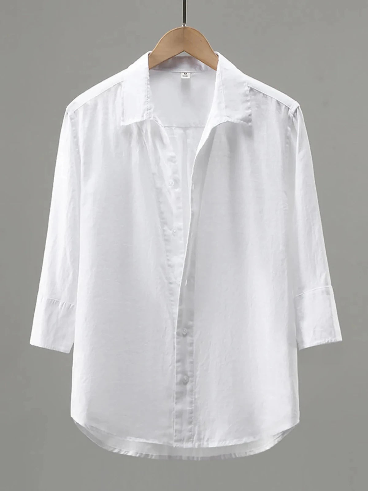Men's Plus Size Linen Shirt Lightweight Breathable Button Down Long Sleeve – Big & Tall in White