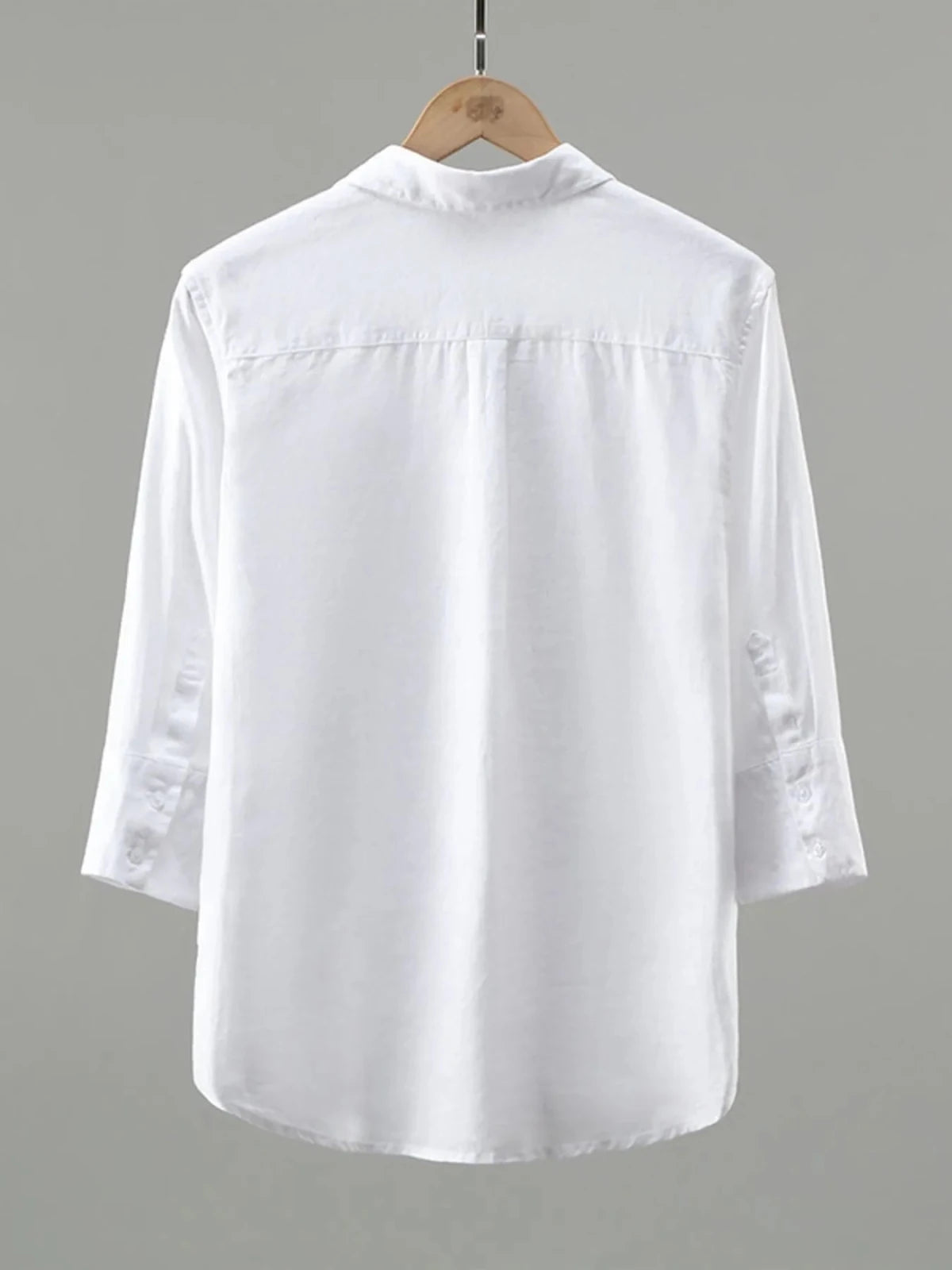 Men's Plus Size Linen Shirt Lightweight Breathable Button Down Long Sleeve – Big & Tall in White