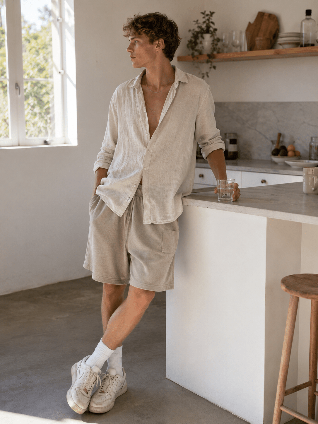 Men's Plus Size Linen Shirt Lightweight Breathable Button Down Long Sleeve – Big & Tall in White