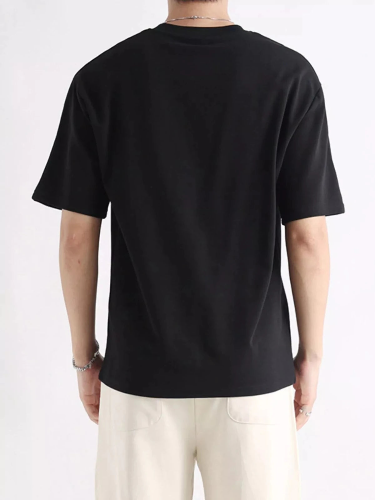 Men's Plus Size Relaxed Fit Solid Color T-Shirt in Black