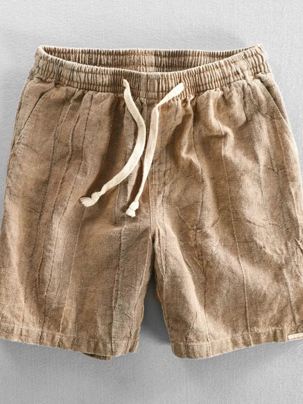 Men’s Relaxed Linen Drawstring Shorts | CozyFits in Camel