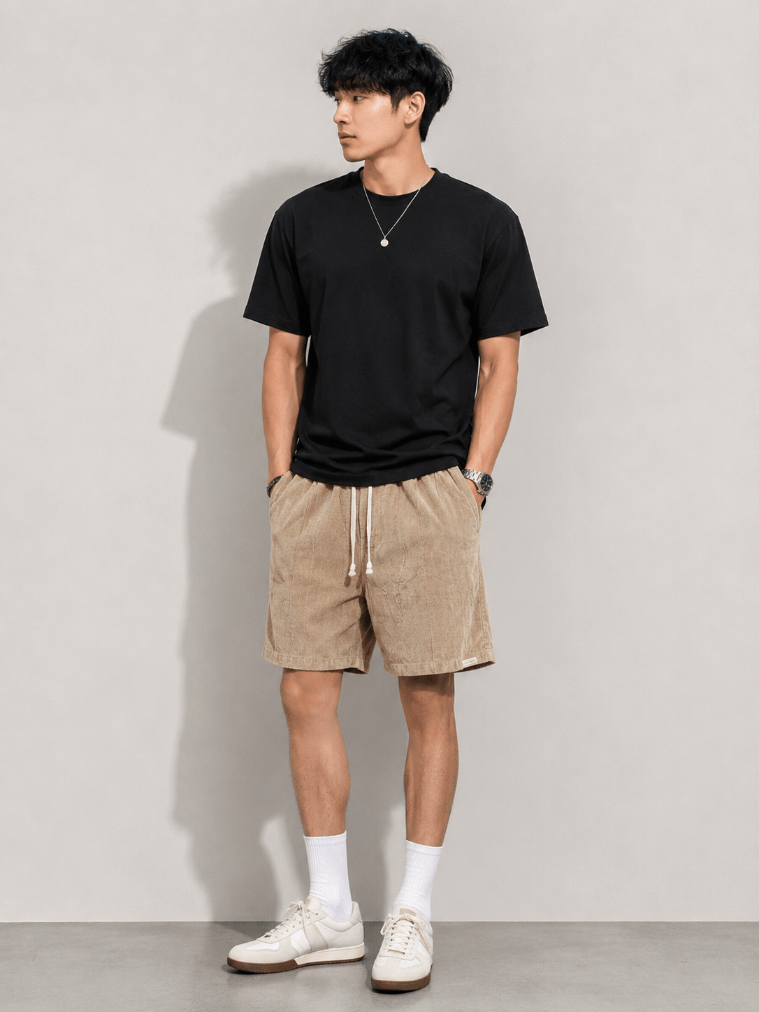 Men’s Relaxed Linen Drawstring Shorts | CozyFits in Gray