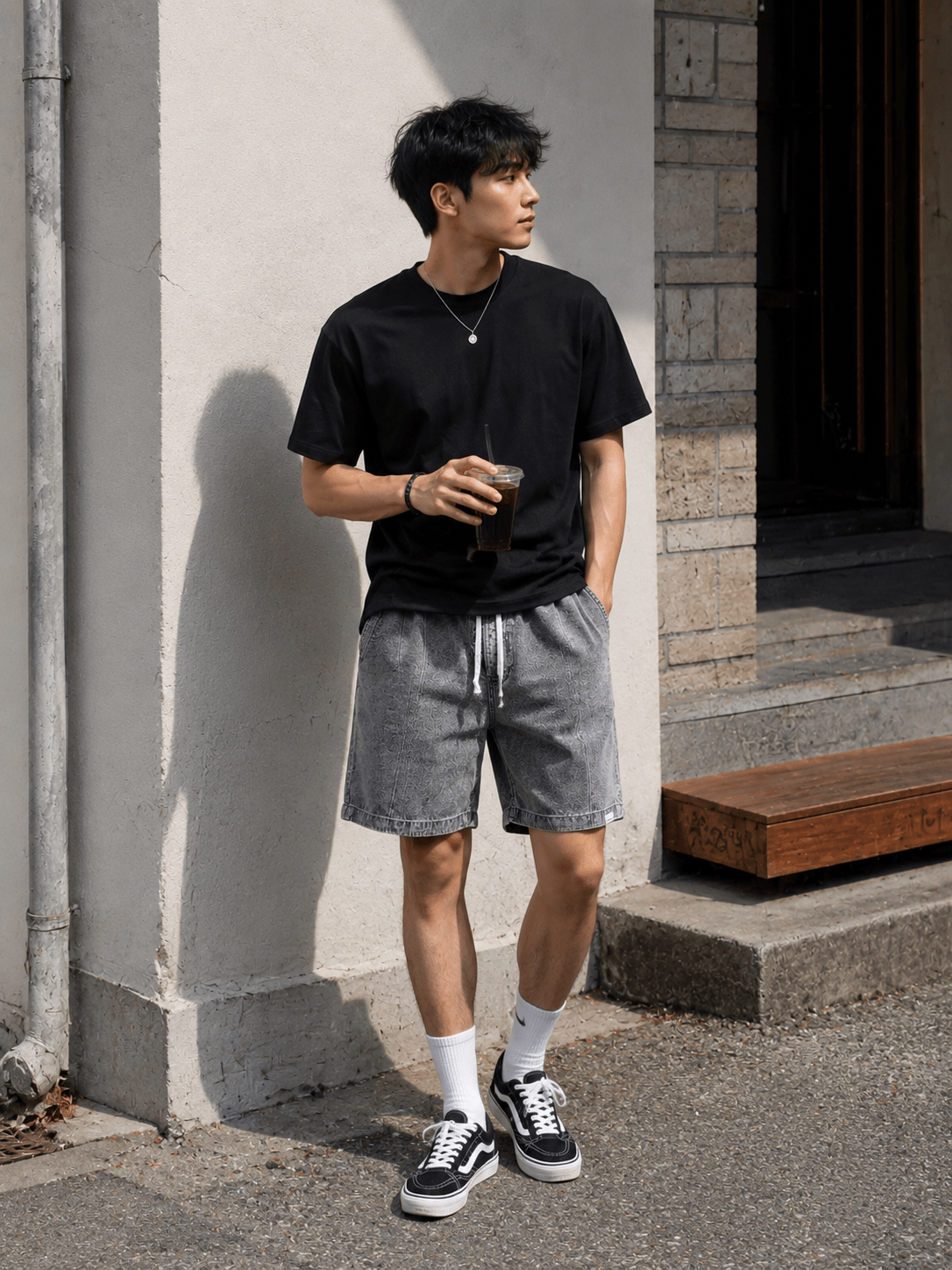 Men’s Relaxed Linen Drawstring Shorts | CozyFits in Gray