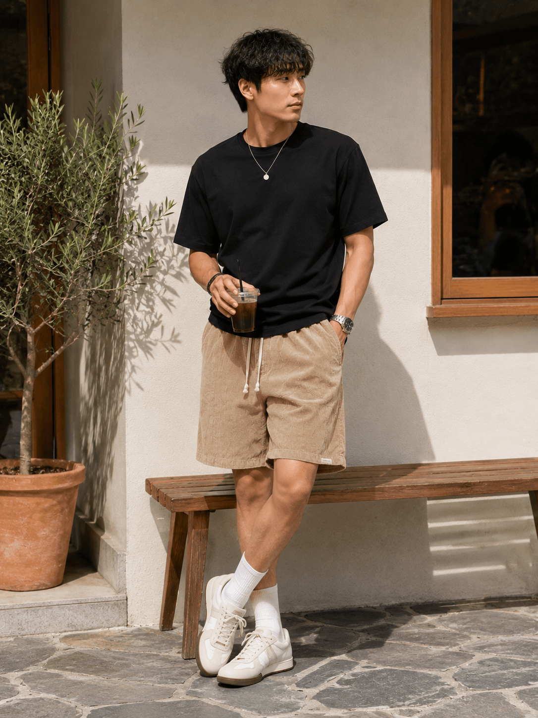 Men’s Relaxed Linen Drawstring Shorts | CozyFits in Gray