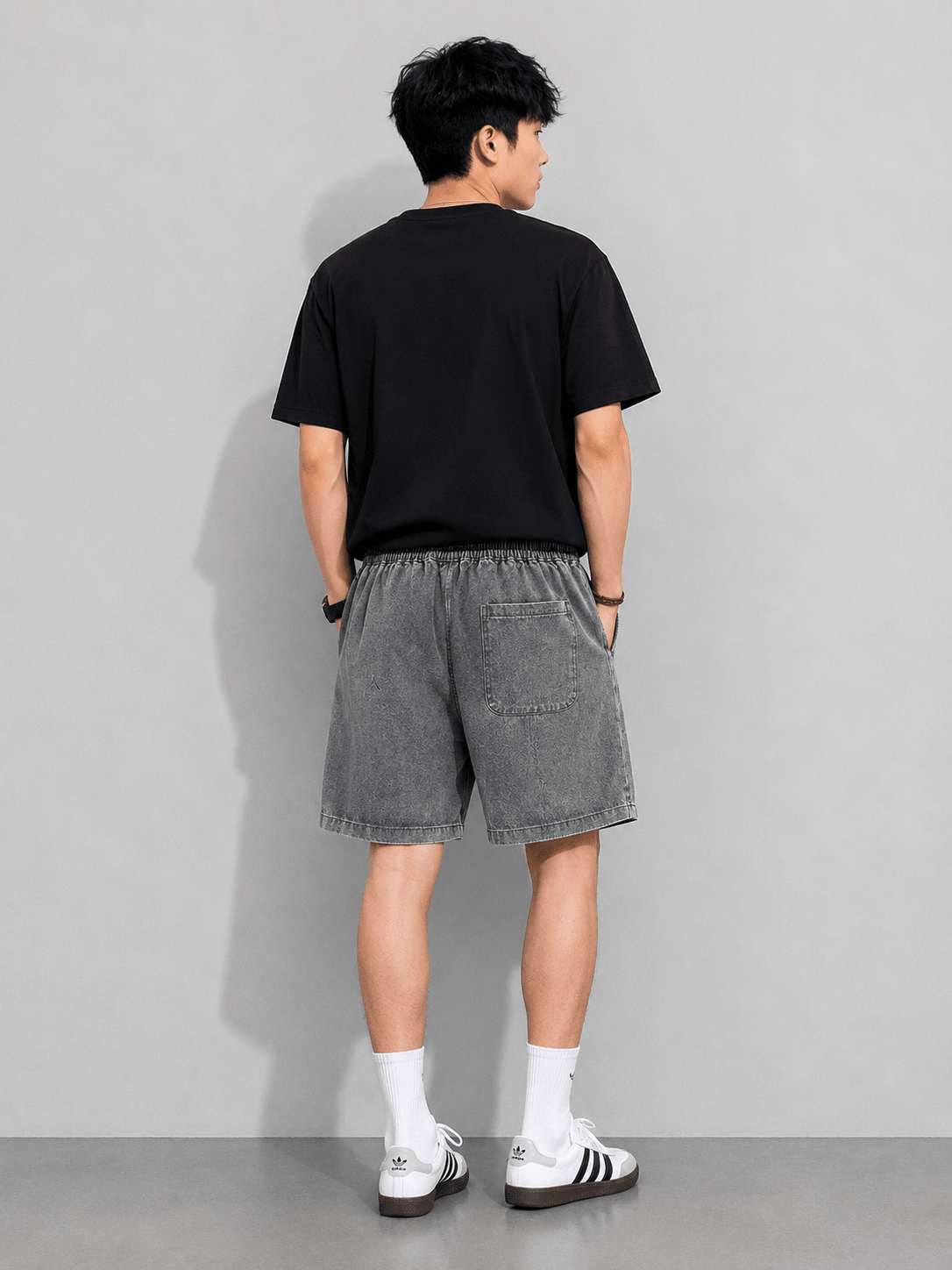 Men’s Relaxed Linen Drawstring Shorts | CozyFits in Gray