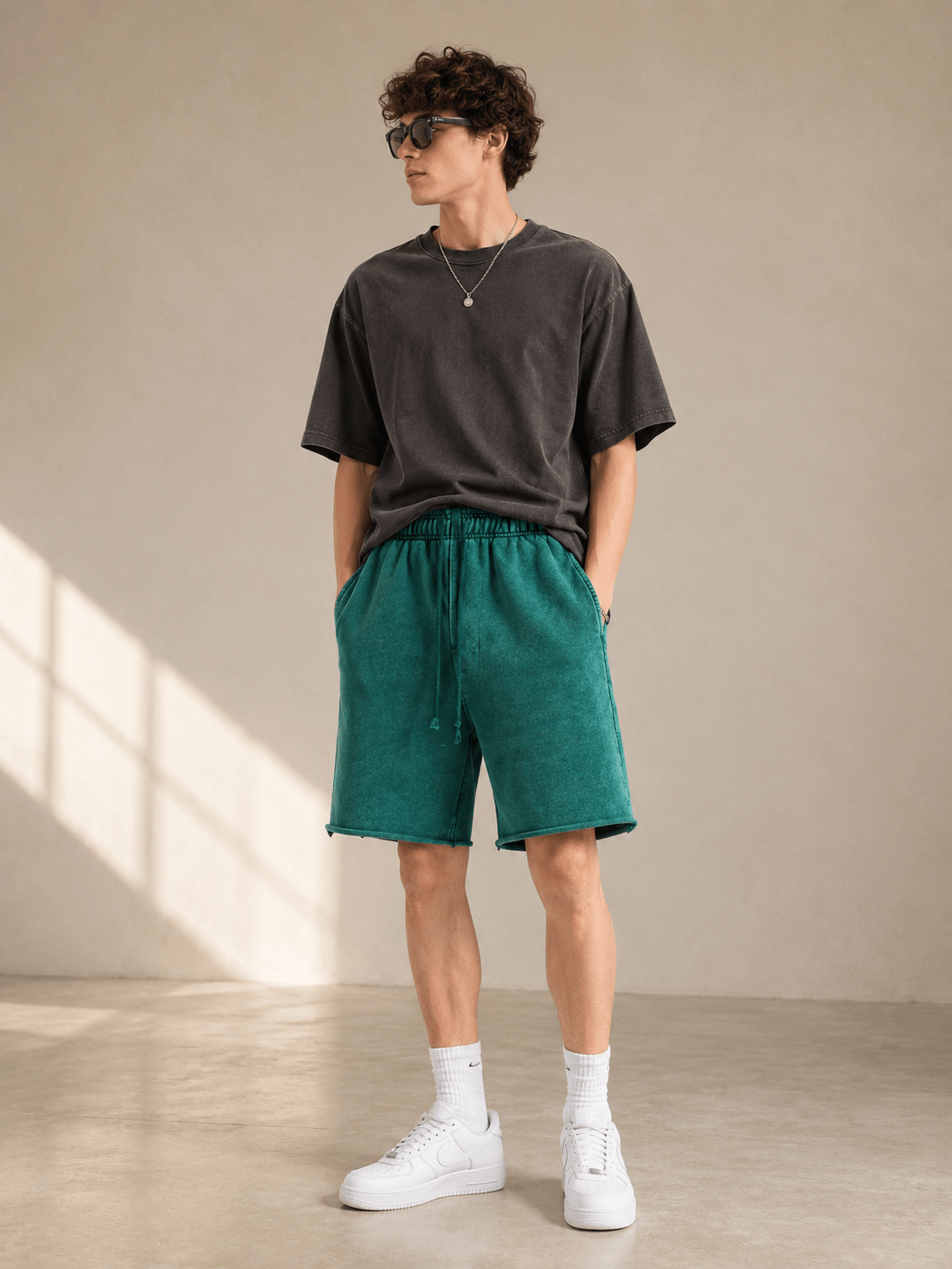 Men’s Soft Fleece Lounge Shorts | CozyFits in Ivory
