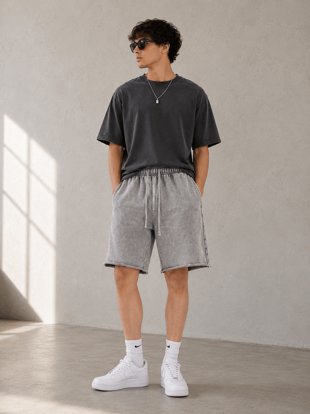 Men’s Soft Fleece Lounge Shorts | CozyFits in Ivory
