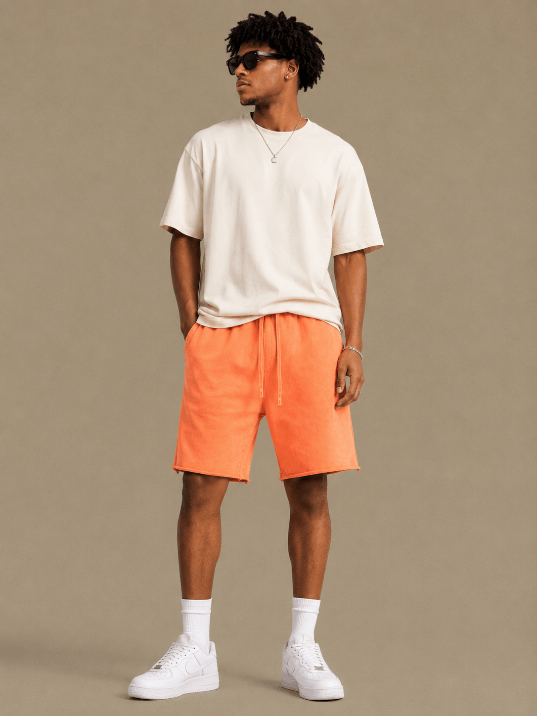 Men’s Soft Fleece Lounge Shorts | CozyFits in Ivory