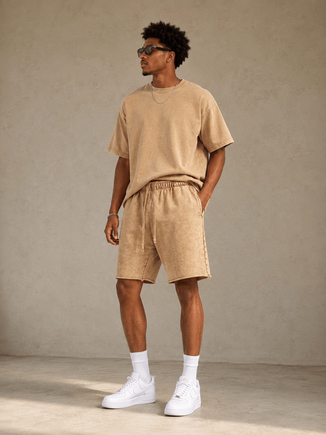 Men’s Soft Fleece Lounge Shorts | CozyFits in Ivory