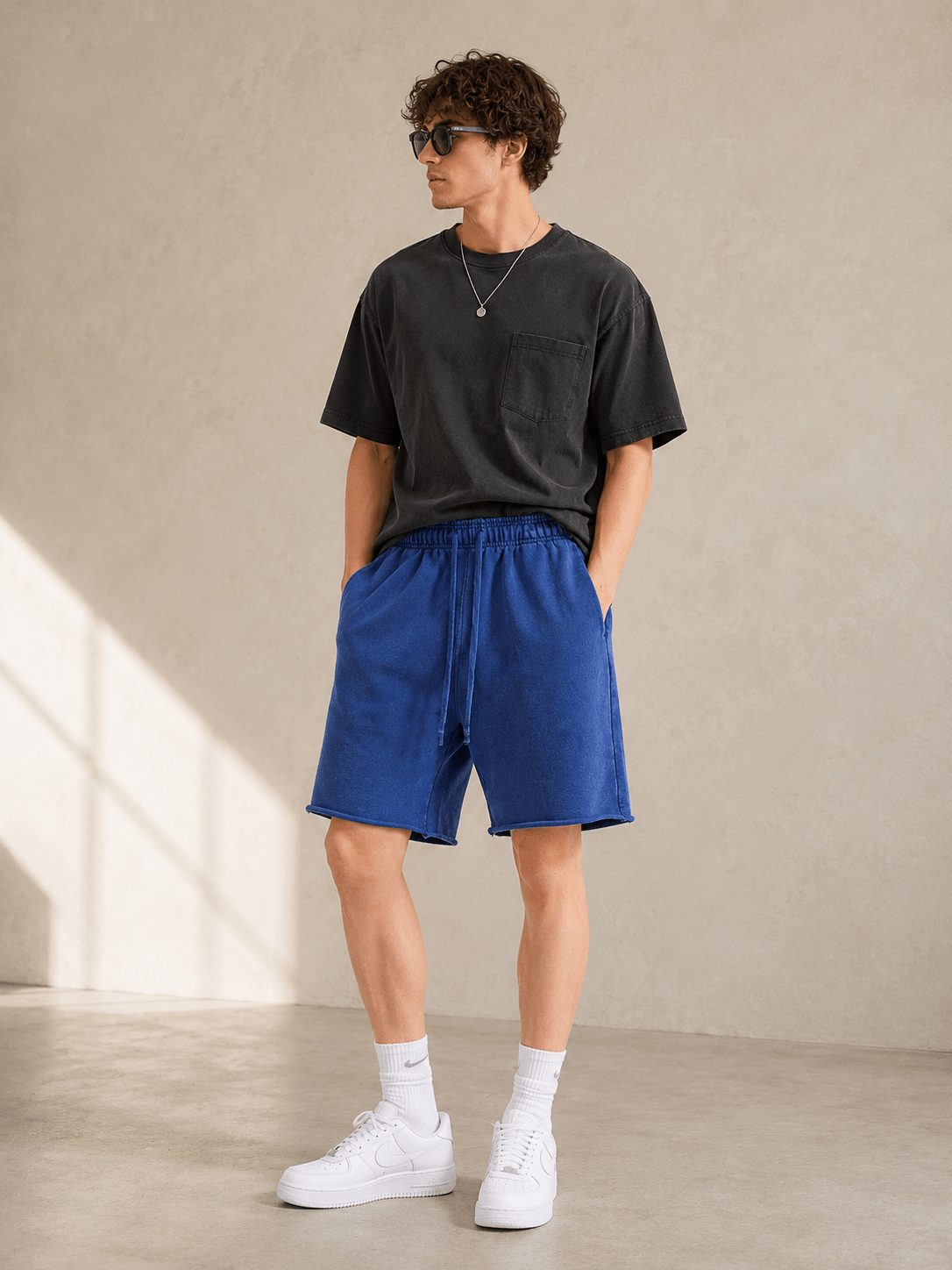 Men’s Soft Fleece Lounge Shorts | CozyFits in Ivory