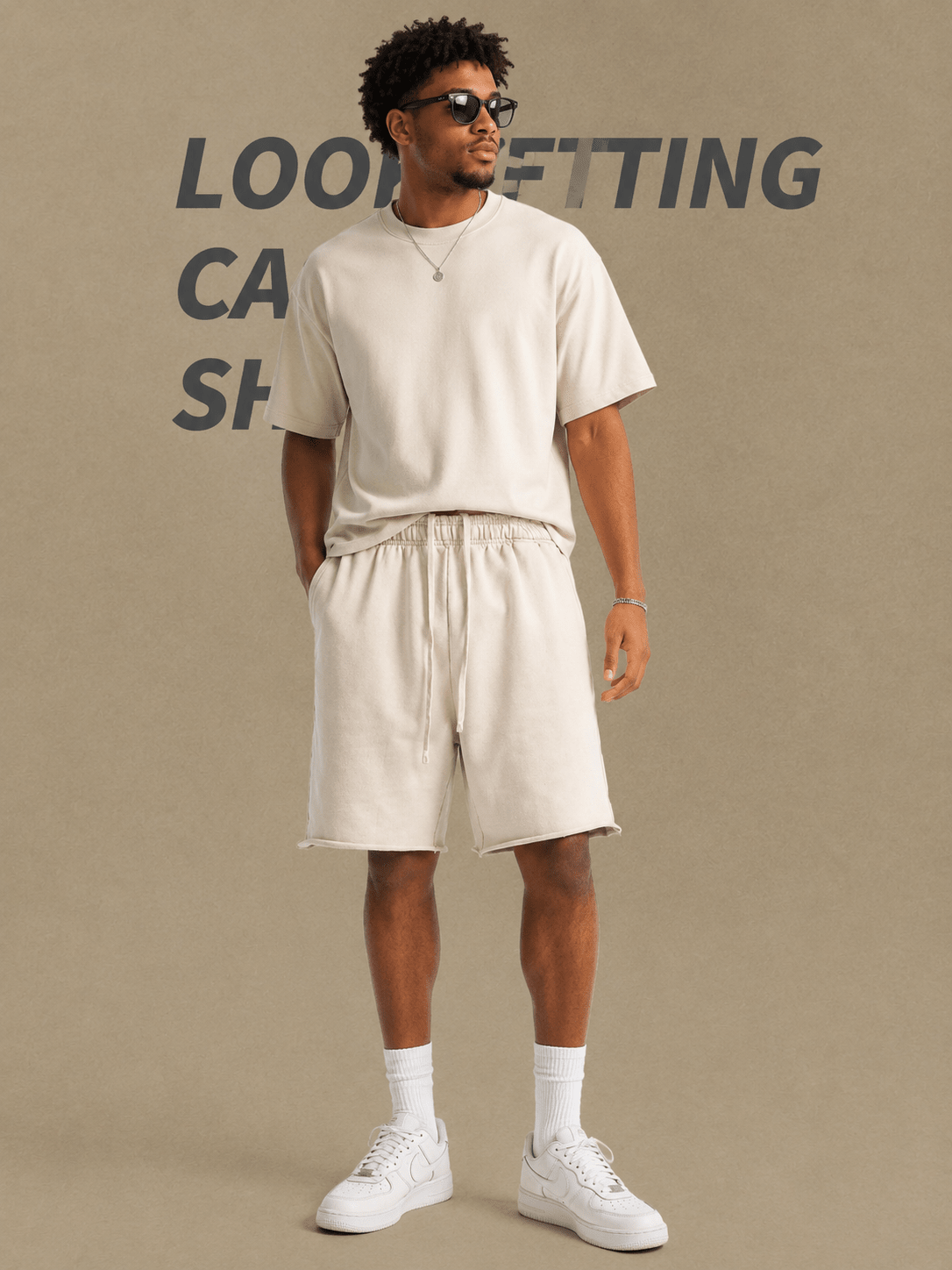 Men’s Soft Fleece Lounge Shorts | CozyFits in Ivory