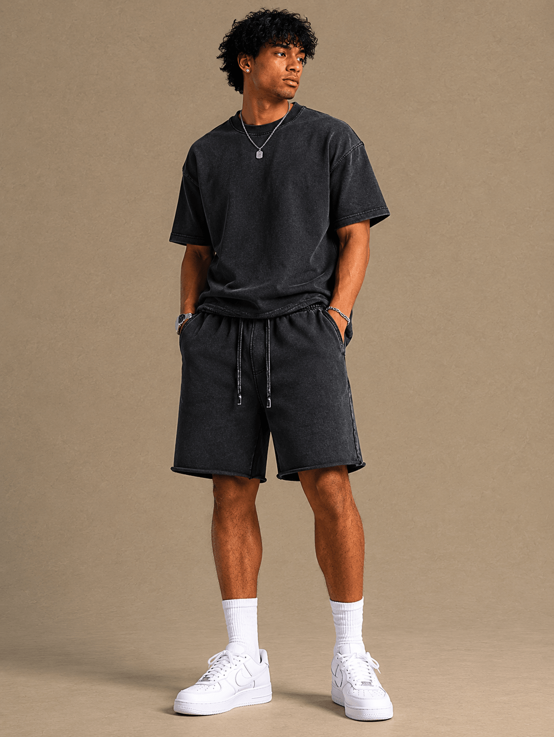 Men’s Soft Fleece Lounge Shorts | CozyFits in Ivory