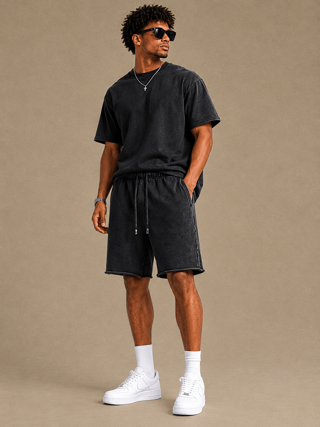 Men’s Soft Fleece Lounge Shorts | CozyFits in Ivory