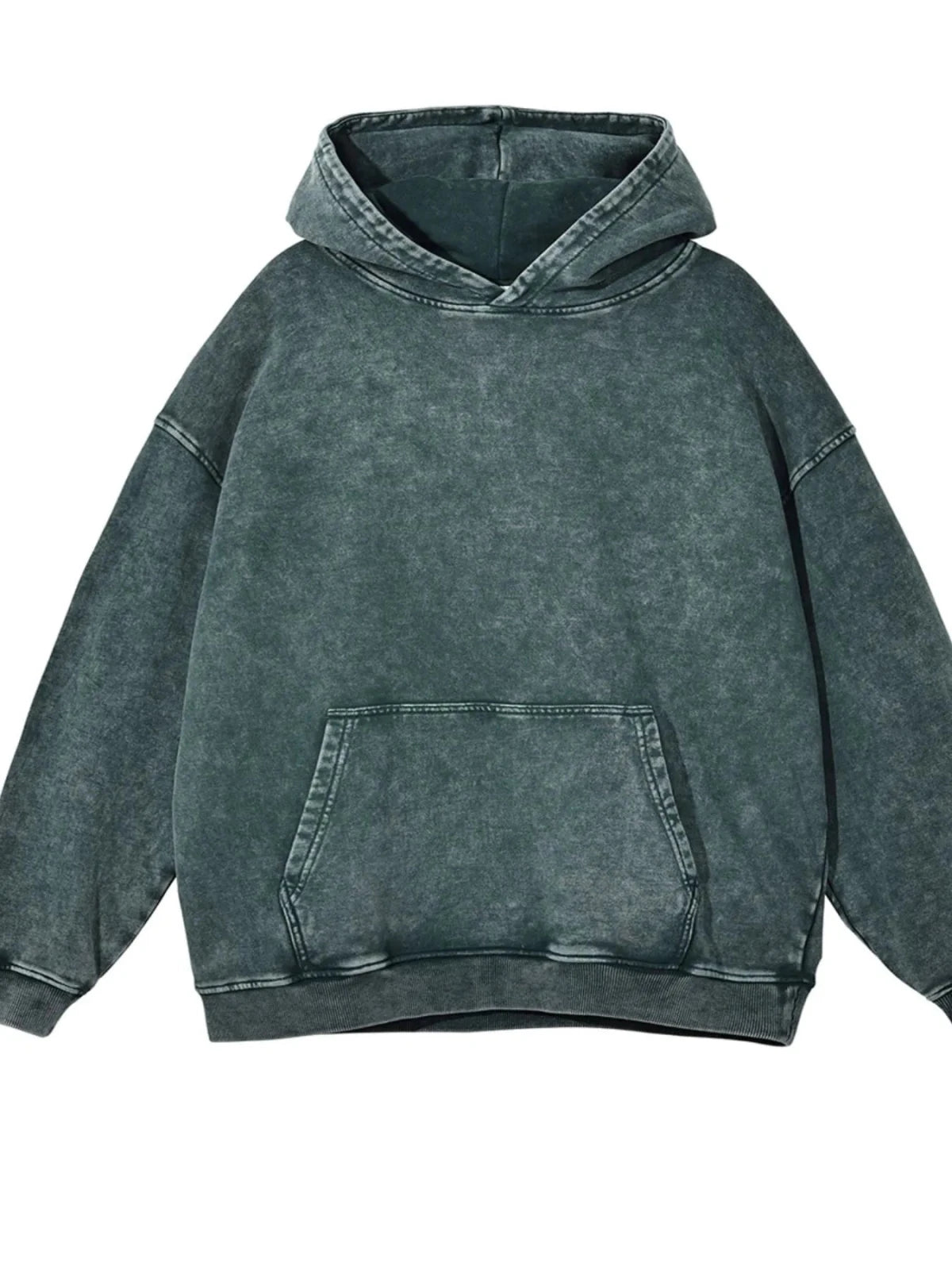 Men’s Washed Oversized Hoodie – Vintage Cotton Relaxed Fit | CozyFits Men’s Washed Oversized Hoodie – Vintage Cotton Relaxed Fit | CozyFits in Dark Green