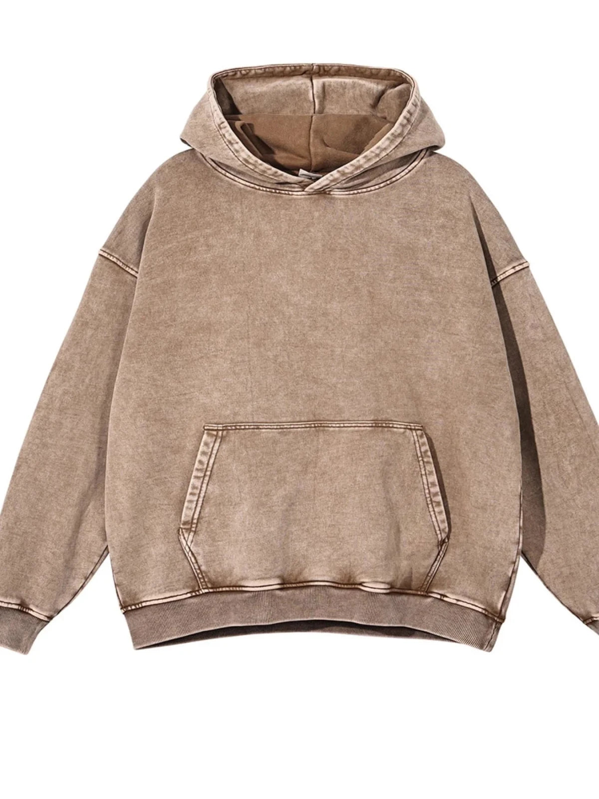 Men’s Washed Oversized Hoodie – Vintage Cotton Relaxed Fit | CozyFits Men’s Washed Oversized Hoodie – Vintage Cotton Relaxed Fit | CozyFits in Khaki