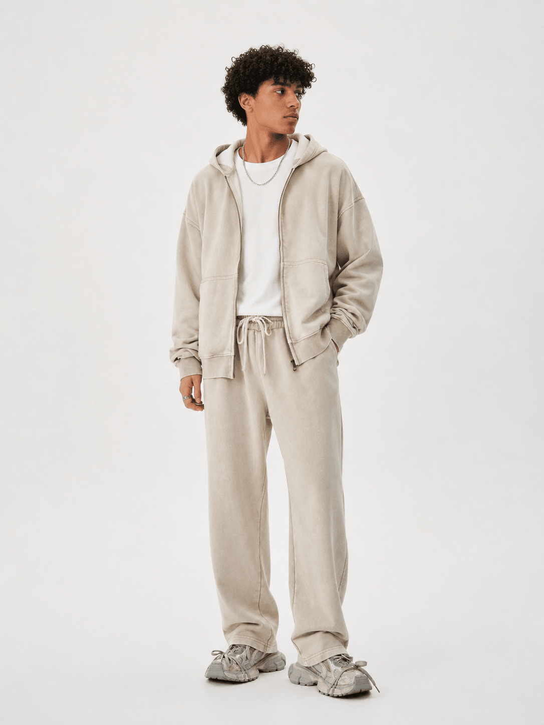 Men’s Washed Relaxed Fit Sweatpants | CozyFits in Apricot