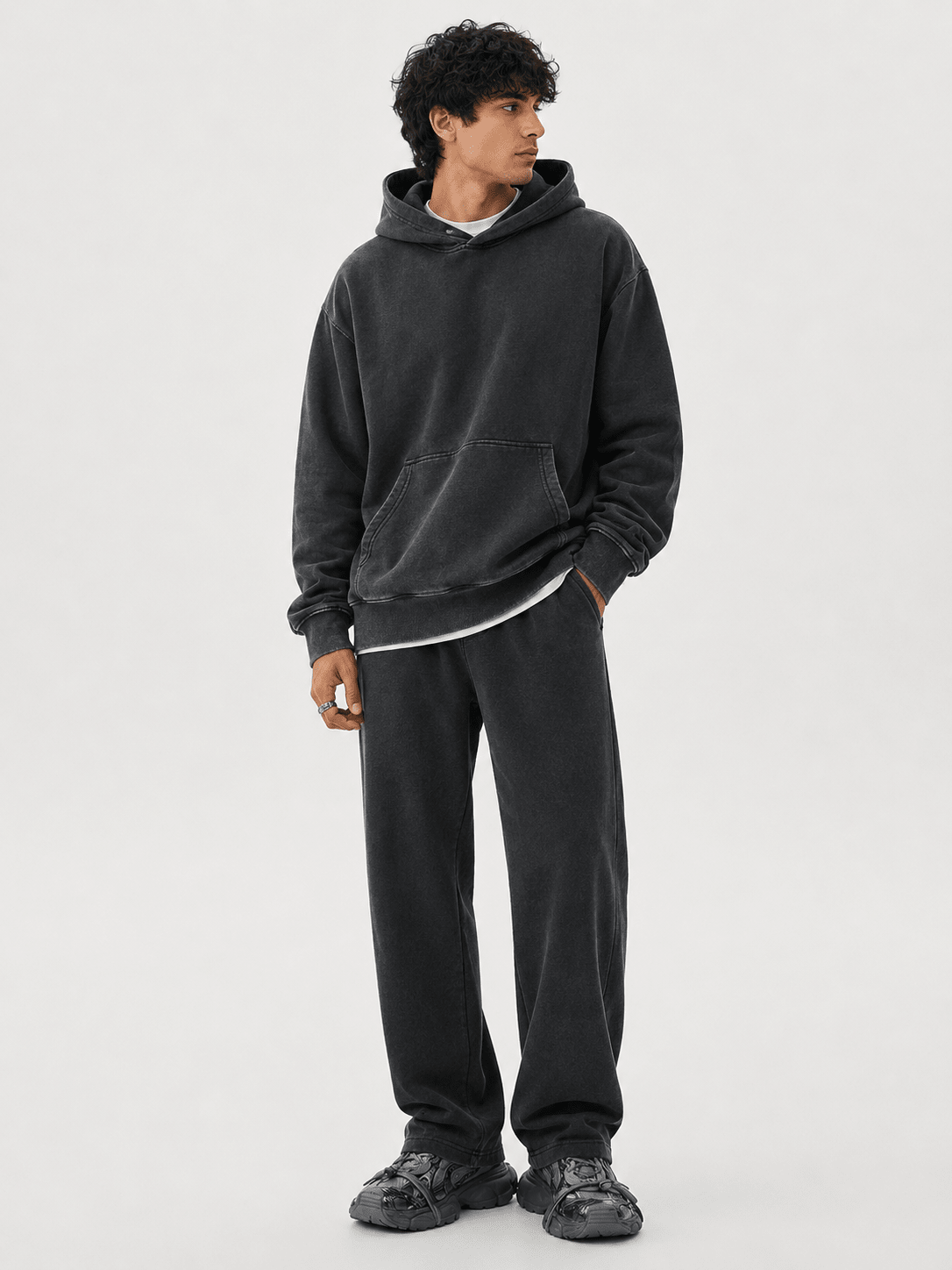 Men’s Washed Relaxed Fit Sweatpants | CozyFits in Dark Purple