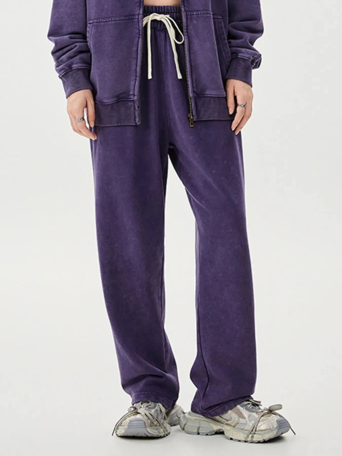 Men’s Washed Relaxed Fit Sweatpants | CozyFits in Dark Purple