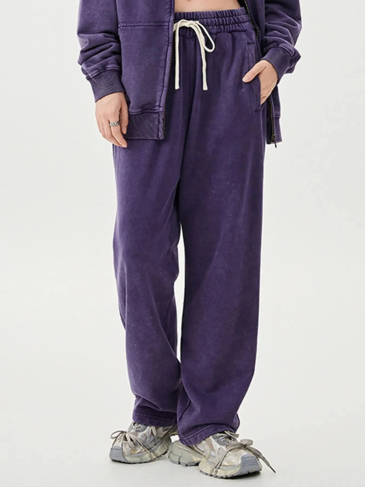 Men’s Washed Relaxed Fit Sweatpants | CozyFits in Dark Purple