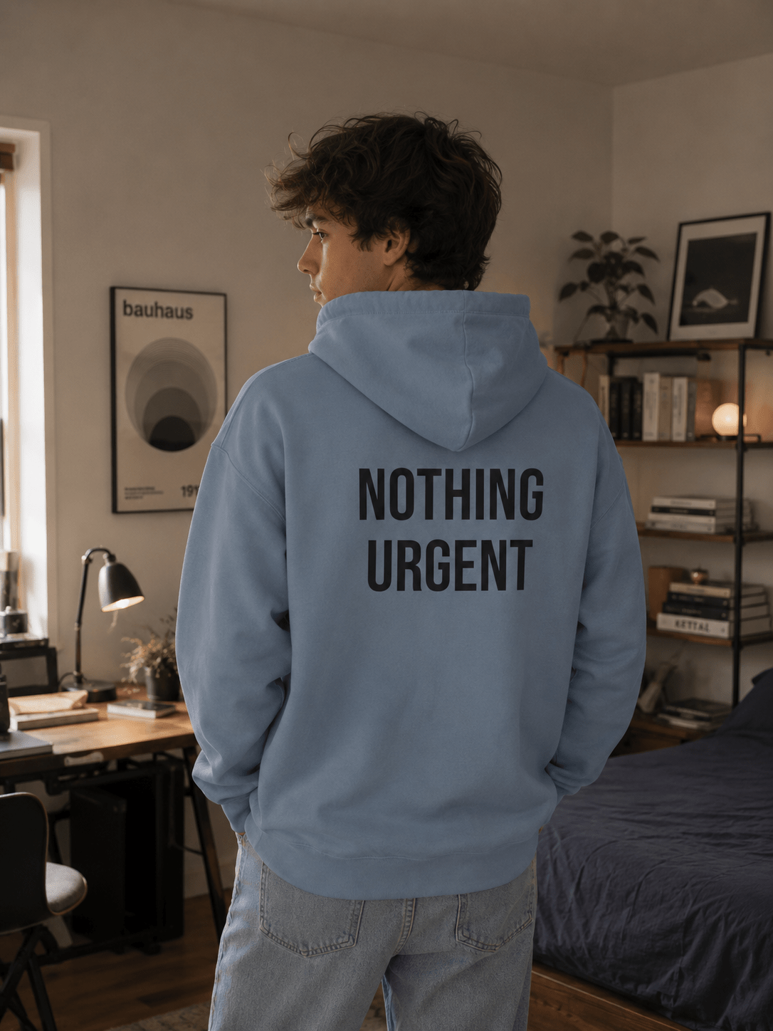 Nothing Urgent Hoodie | Minimalist Graphic Sweatshirt | Aesthetic Cozy Hoodie for Women & Men in S