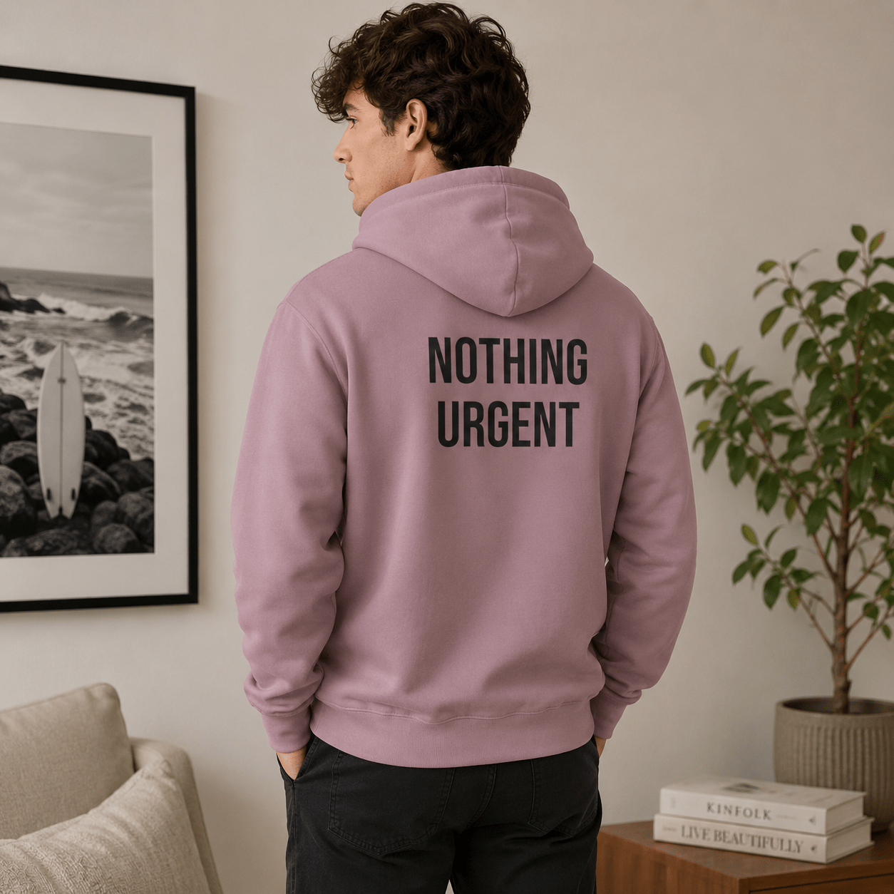 Nothing Urgent Hoodie | Minimalist Graphic Sweatshirt | Aesthetic Cozy Hoodie for Women & Men in S