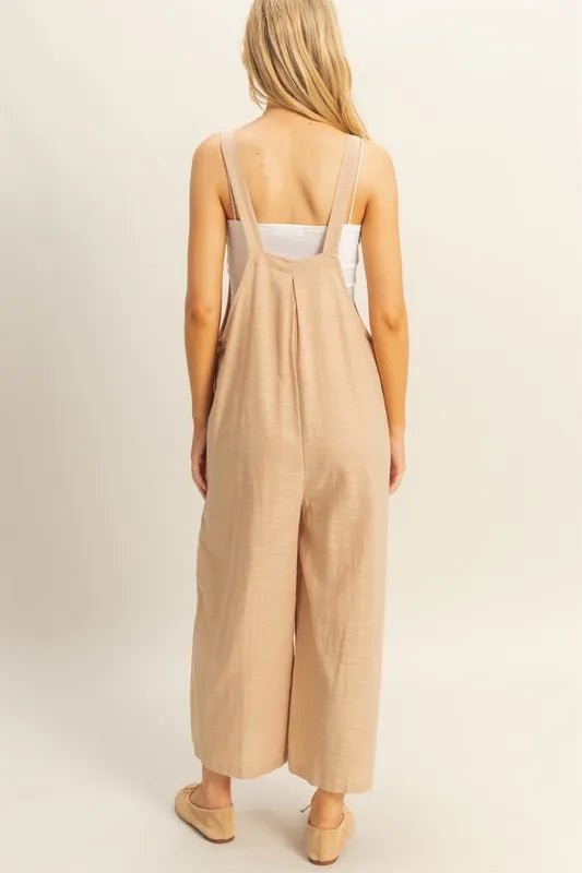 Oversized Wide Leg Lounge Jumpsuit in TAUPE
