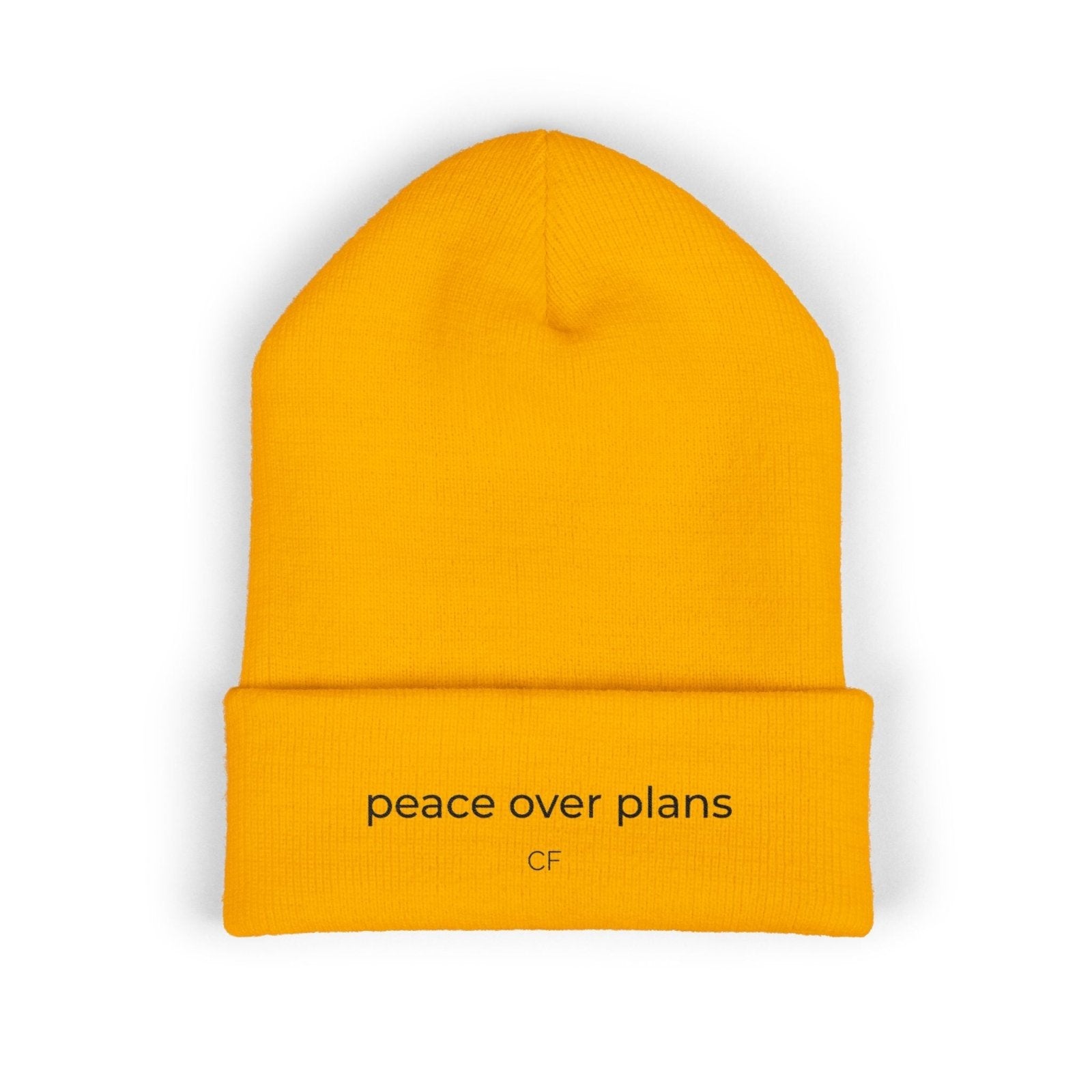 Peace Over Plans Beanie – Minimal Cuffed Hat in One size
