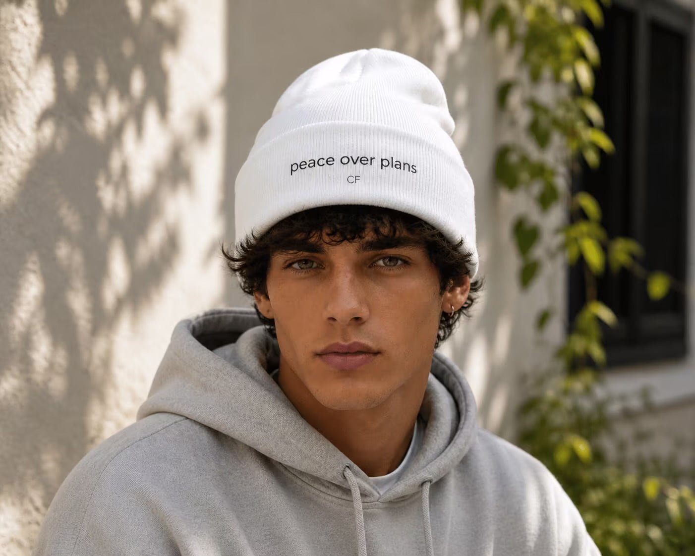 Peace Over Plans Beanie – Minimal Cuffed Hat in One size