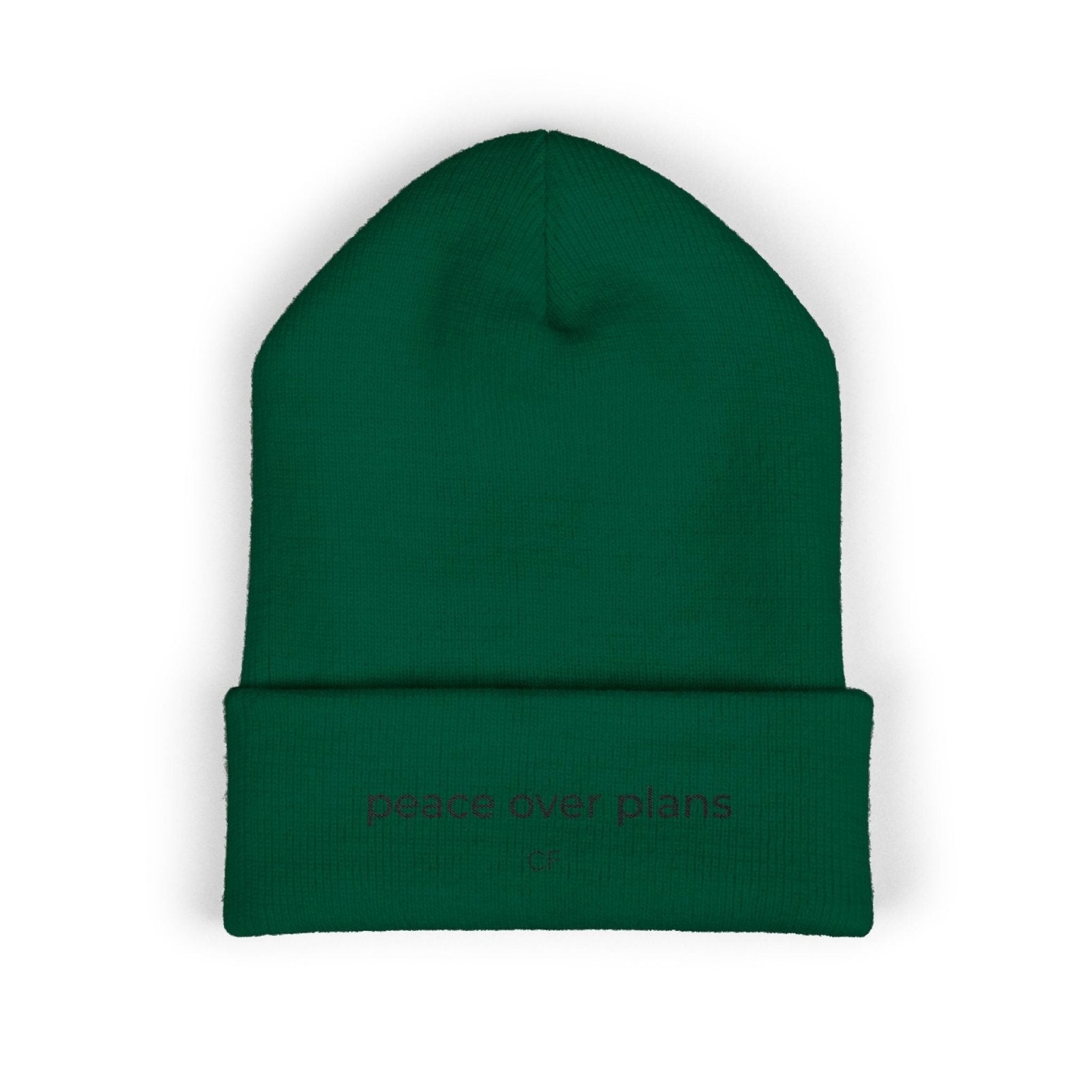 Peace Over Plans Beanie – Minimal Cuffed Hat in One size