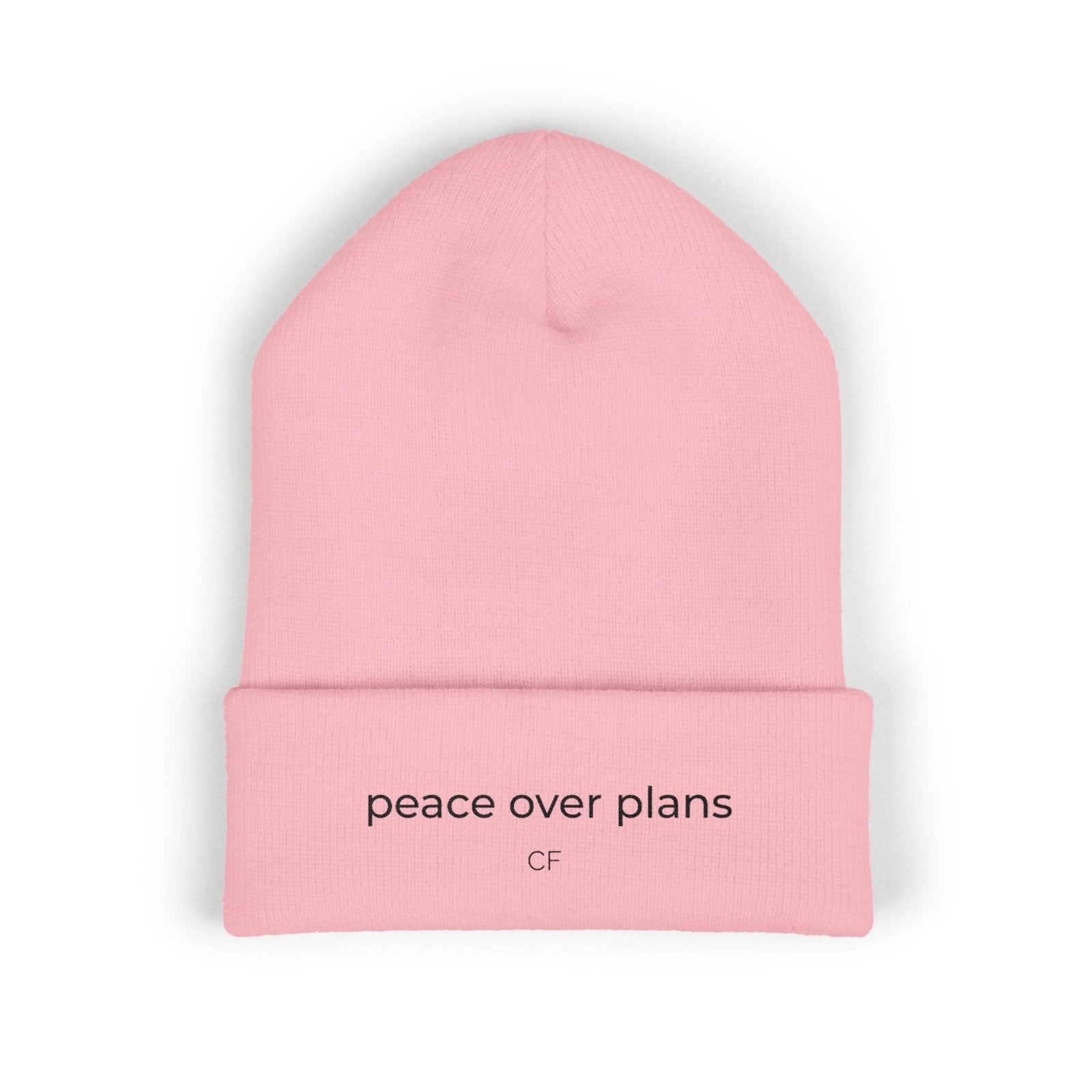 Peace Over Plans Beanie – Minimal Cuffed Hat in One size