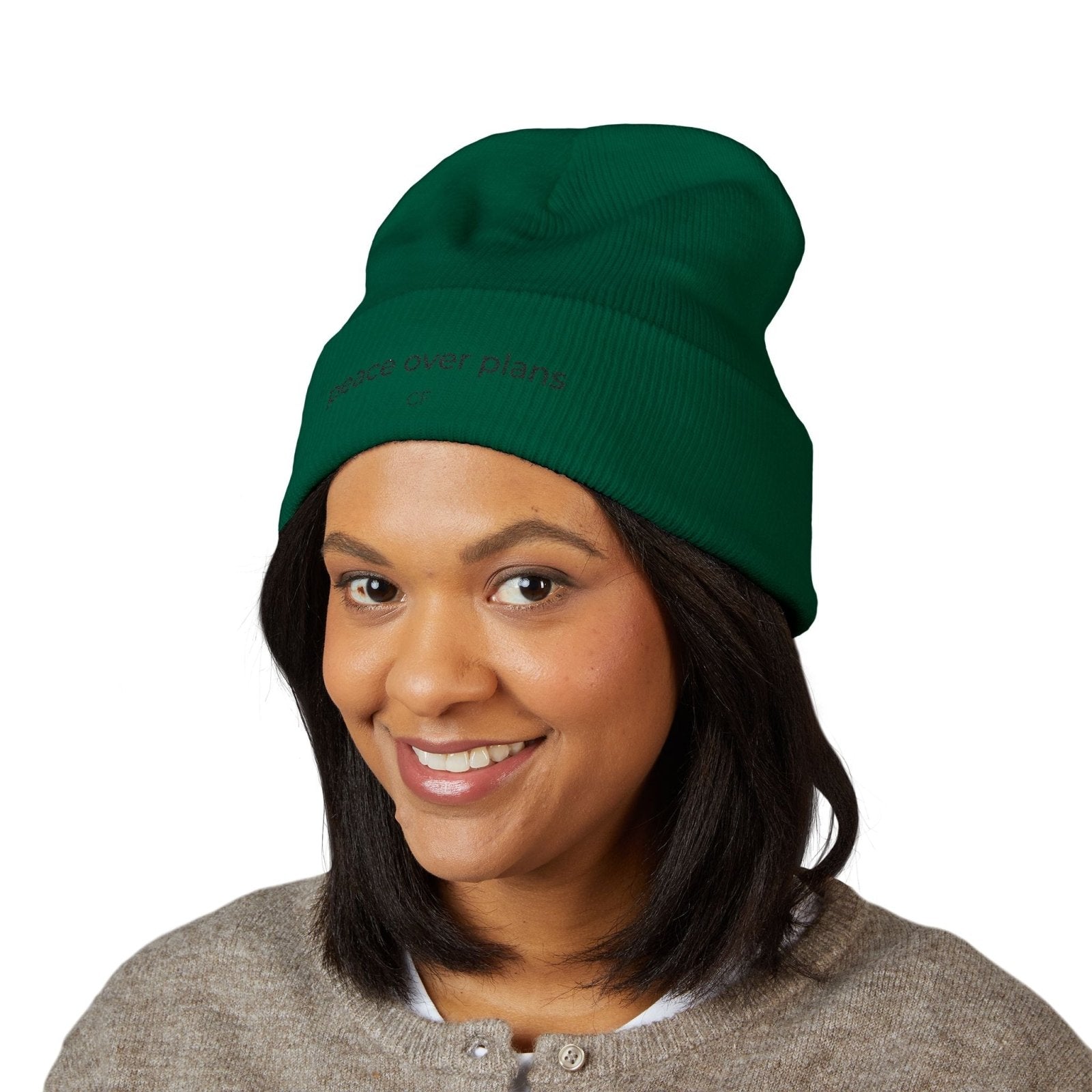 Peace Over Plans Beanie – Minimal Cuffed Hat in One size