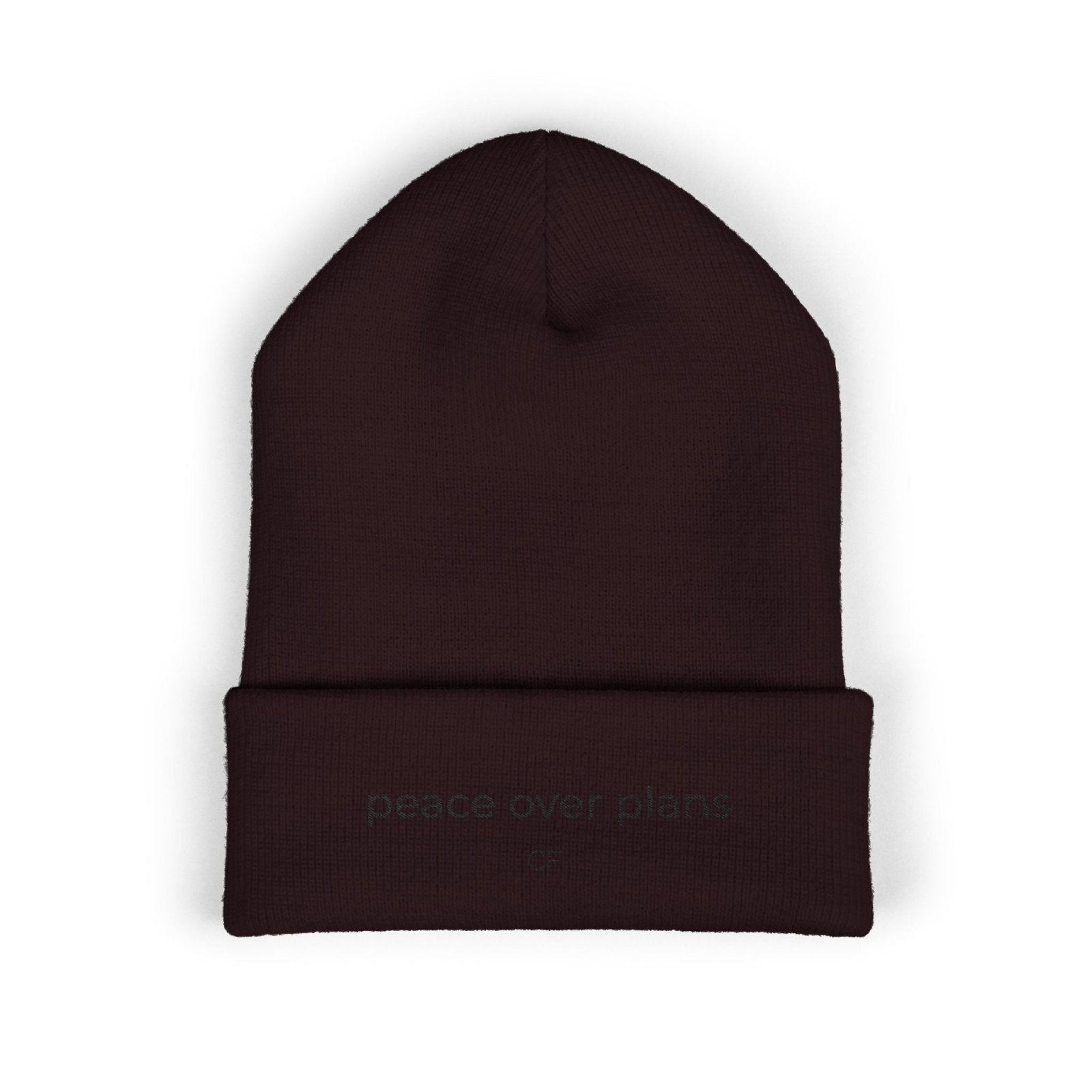 Peace Over Plans Beanie – Minimal Cuffed Hat in One size