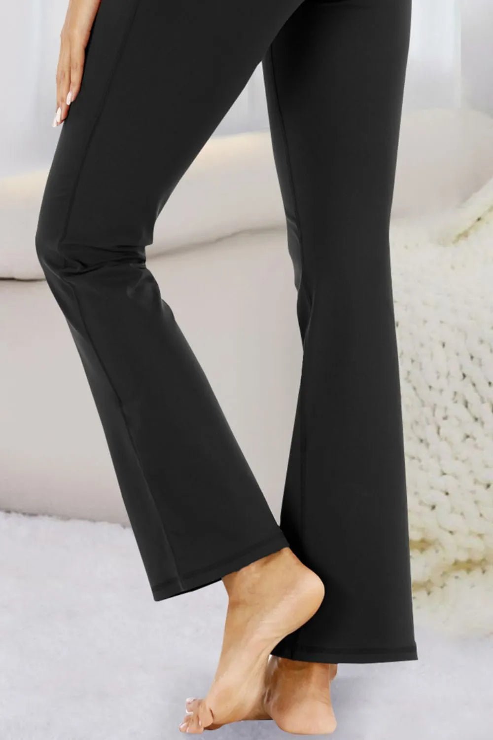 Pocketed High Waist Pants | CozyFits in Black